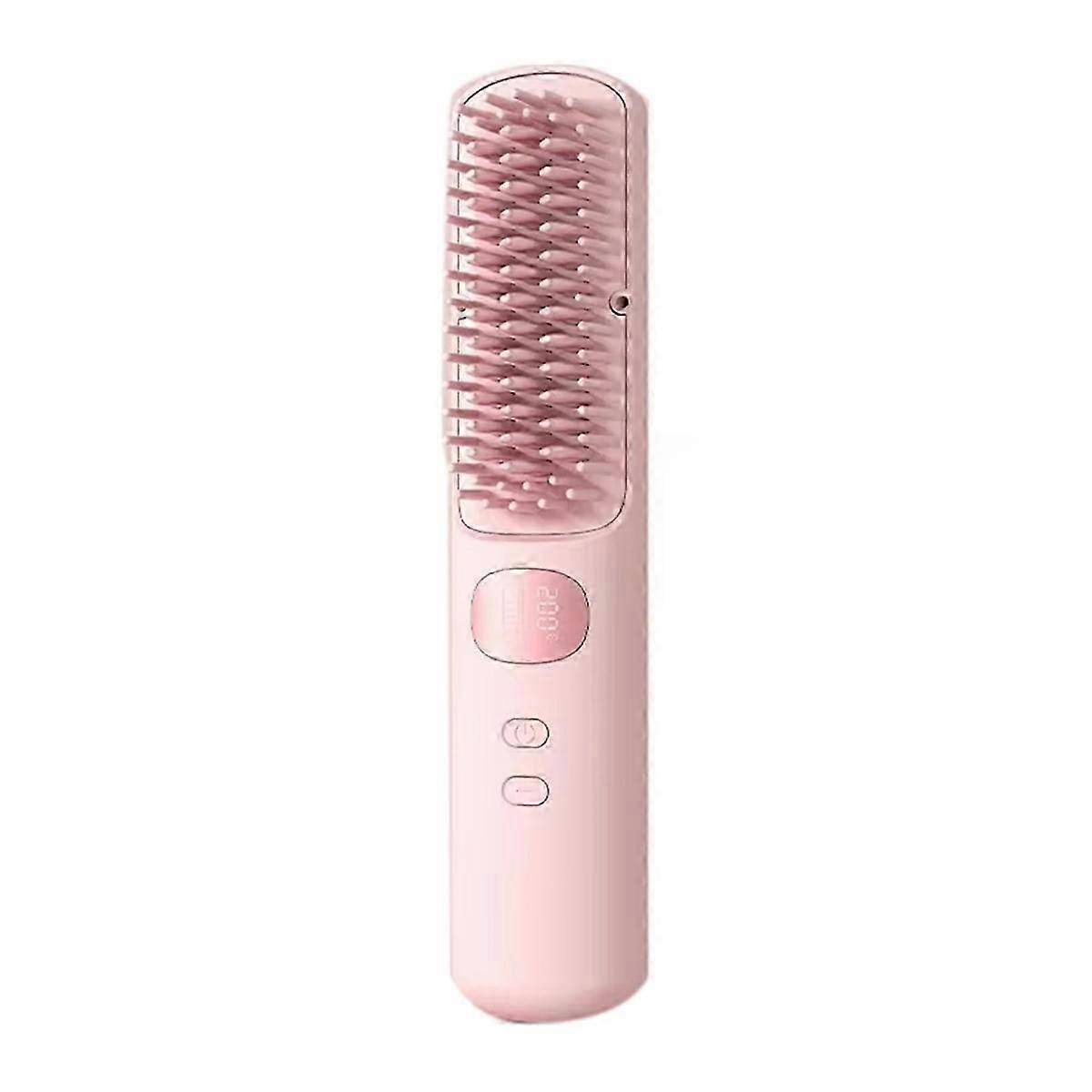 Portable Wireless Hair Straightener - Negative Ion Technology, Dual-Purpose Styling Comb for Curling