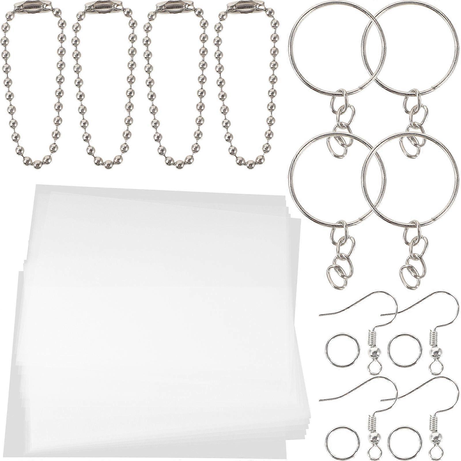 DIY Keychains Kit Heat Shrink Film 3Sets Shrink Sheet Keychain Set