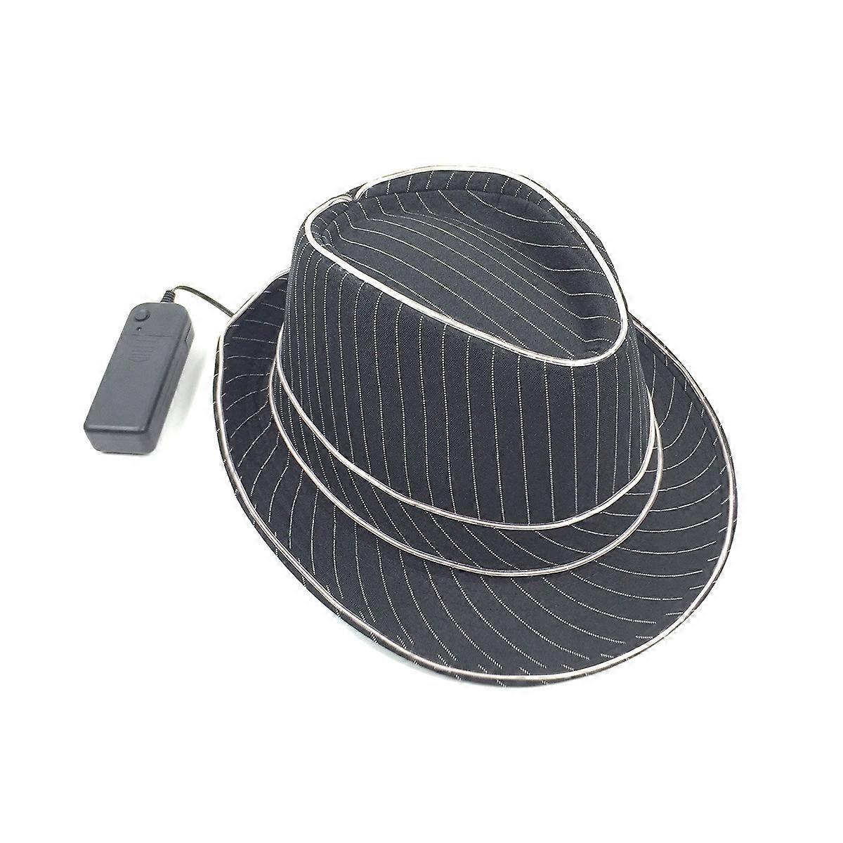 2Pcs LED Flashing Jazz Hat For Adults Fashion Performance Night Prom White Color Unique Accessory