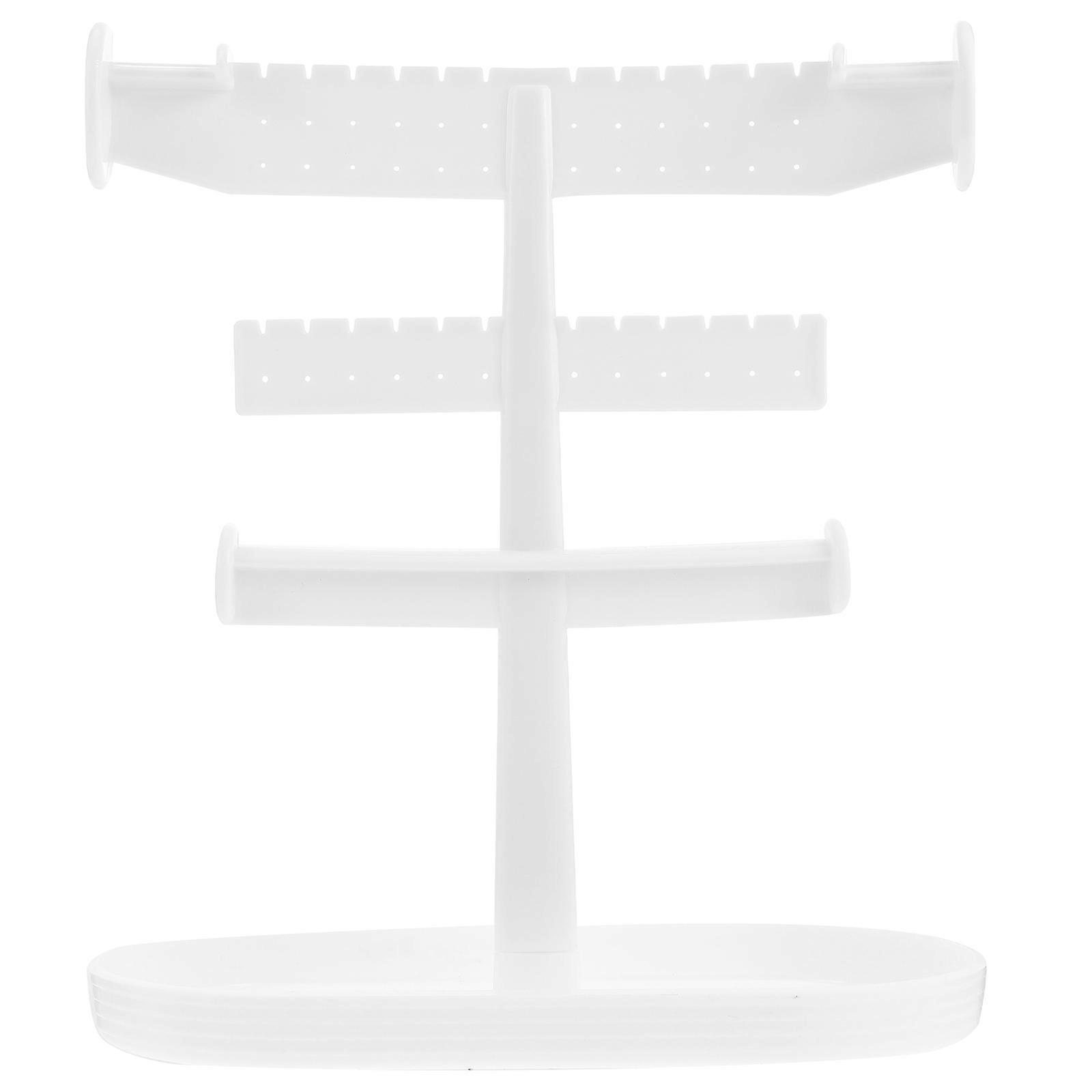 Jewelry Organizer Three-Layer Plastic Earrings Display Rack for 2Pcs