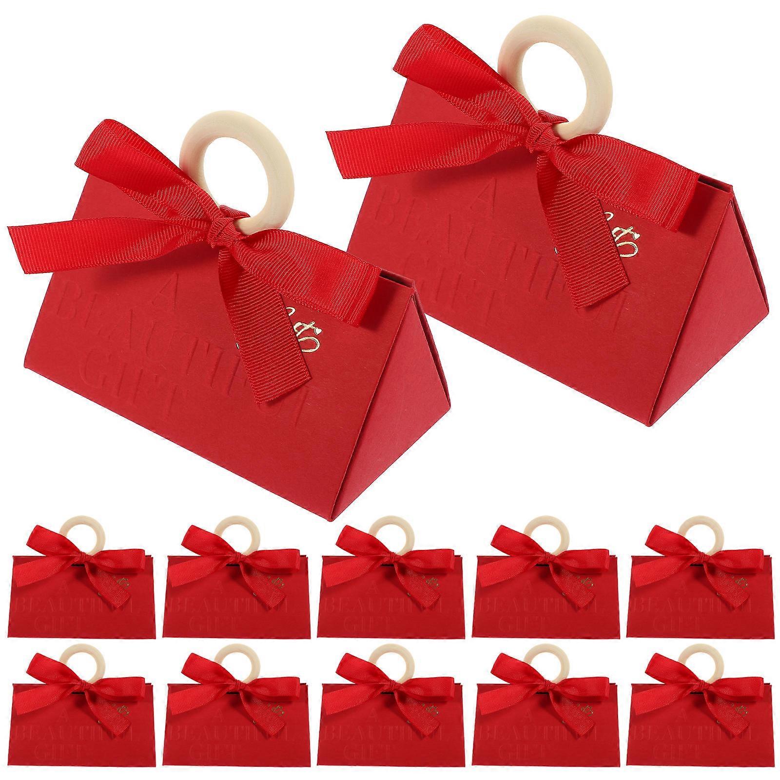 Red Portable Candy Box for Valentine's Day Party Favors 80Pcs Packaging Containers