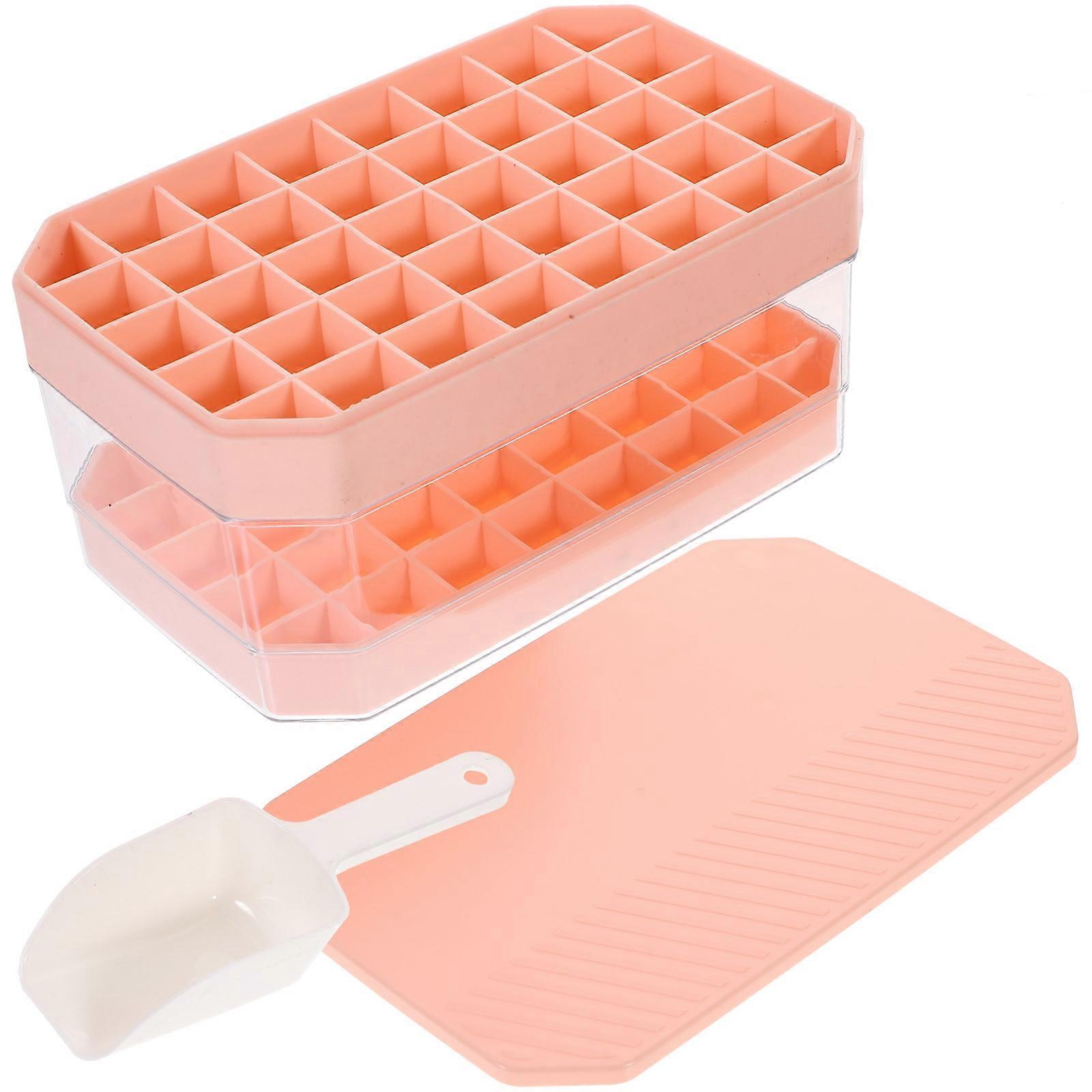 Large-Capacity Press Ice Tray Set For Making In Household Items Perfect For Home Use Parties And Business Owners In Pink Color
