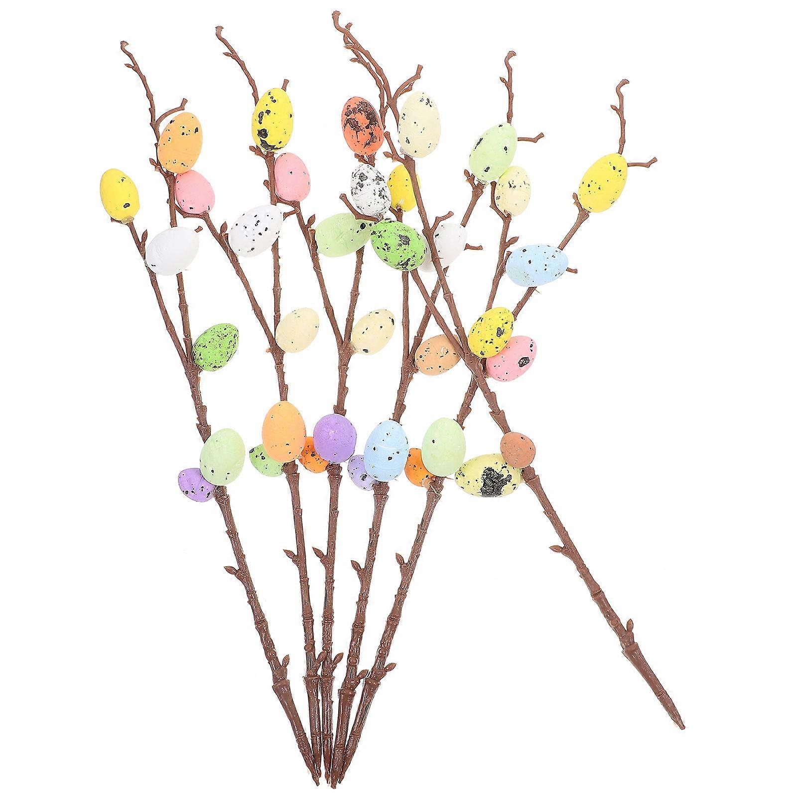 18Pcs Artificial Egg Branches Party Decoration For Living Space Spring Style Easter Twig Home Decor