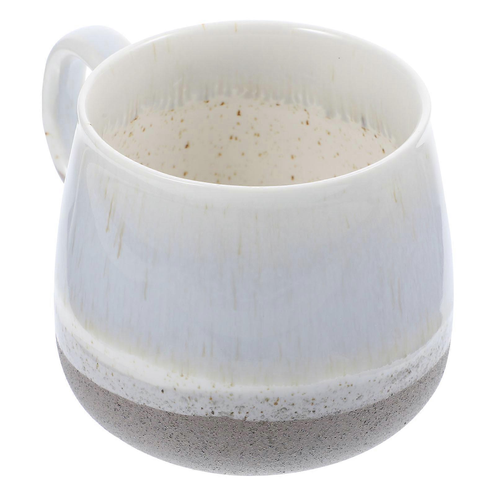 2Pcs Ceramic Coffee Mug for Water Drinking Grey Handheld Cup