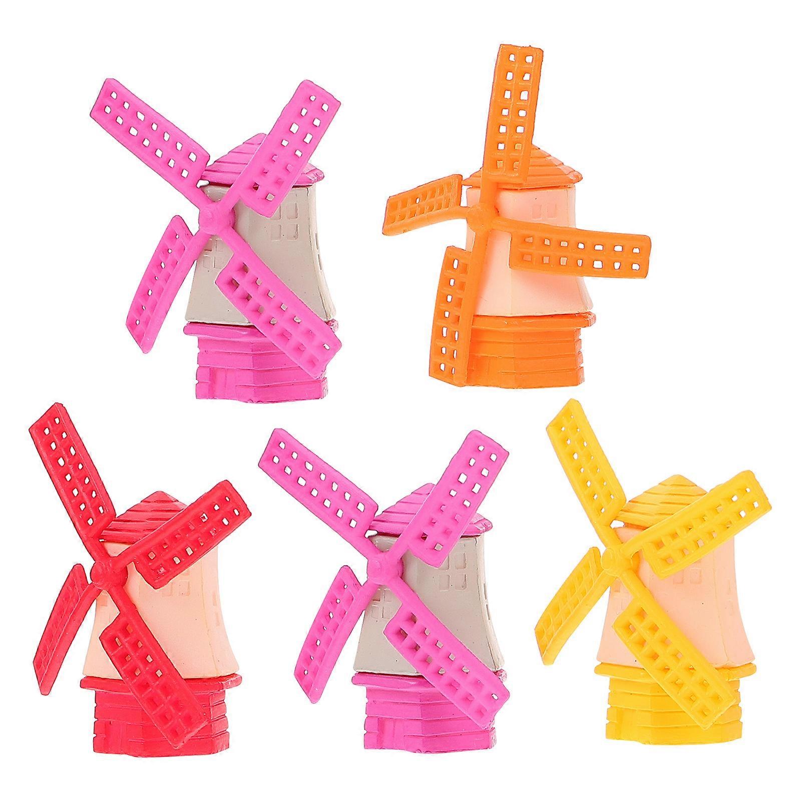 다채로운 풍차 장식 장식용 장식품 10개