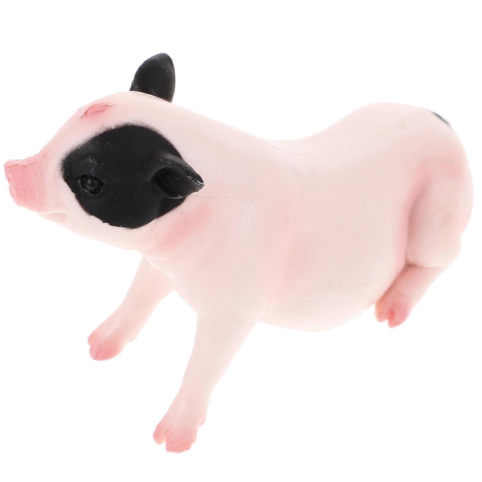 Plastic Simulation Pig Model Animal Model for Decor 2Pcs Realistic Pig Figurines