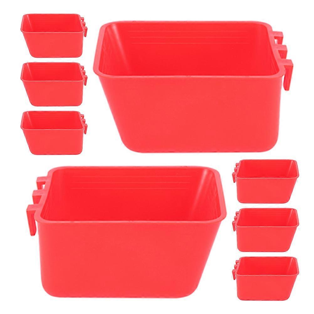 Set of 40 Red Bird Feeder Bowls Plastic Material for Cage Use