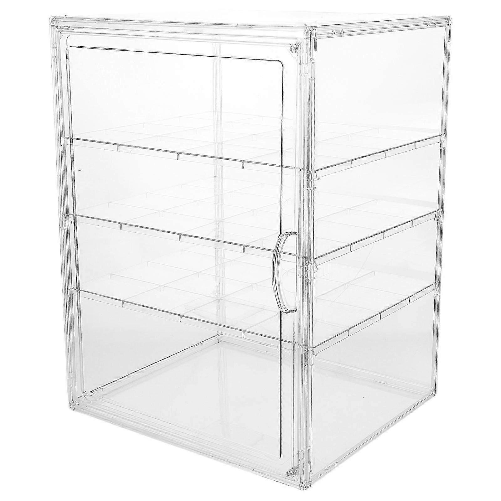 Counter Bread Box Pastry Display Case Bakery Use Adjustable Layers Transparent 39.50X29.50X20.00CM 1Pcs