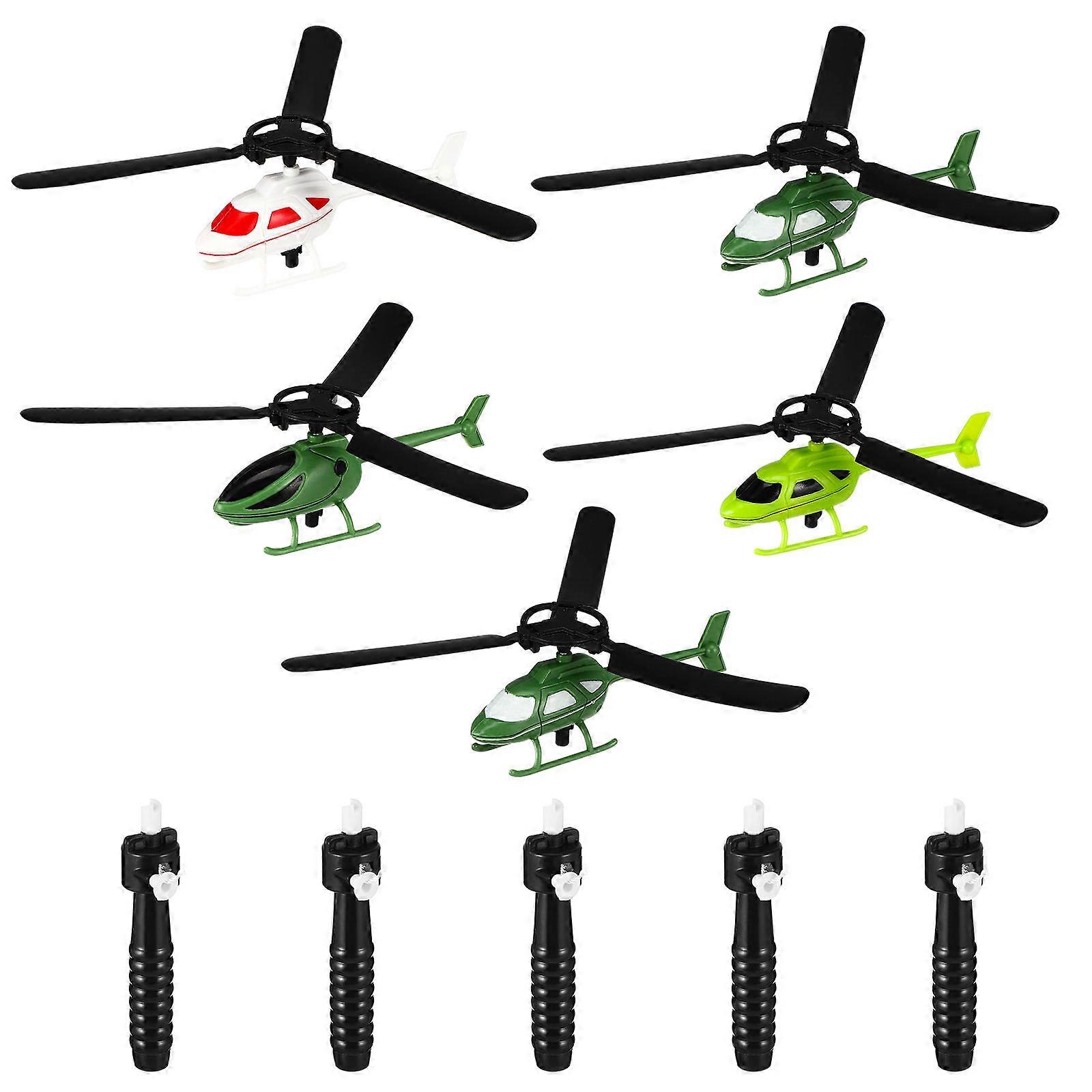 Fly String Pull String Helicopter Toy for Kids 5Pcs Creative Set