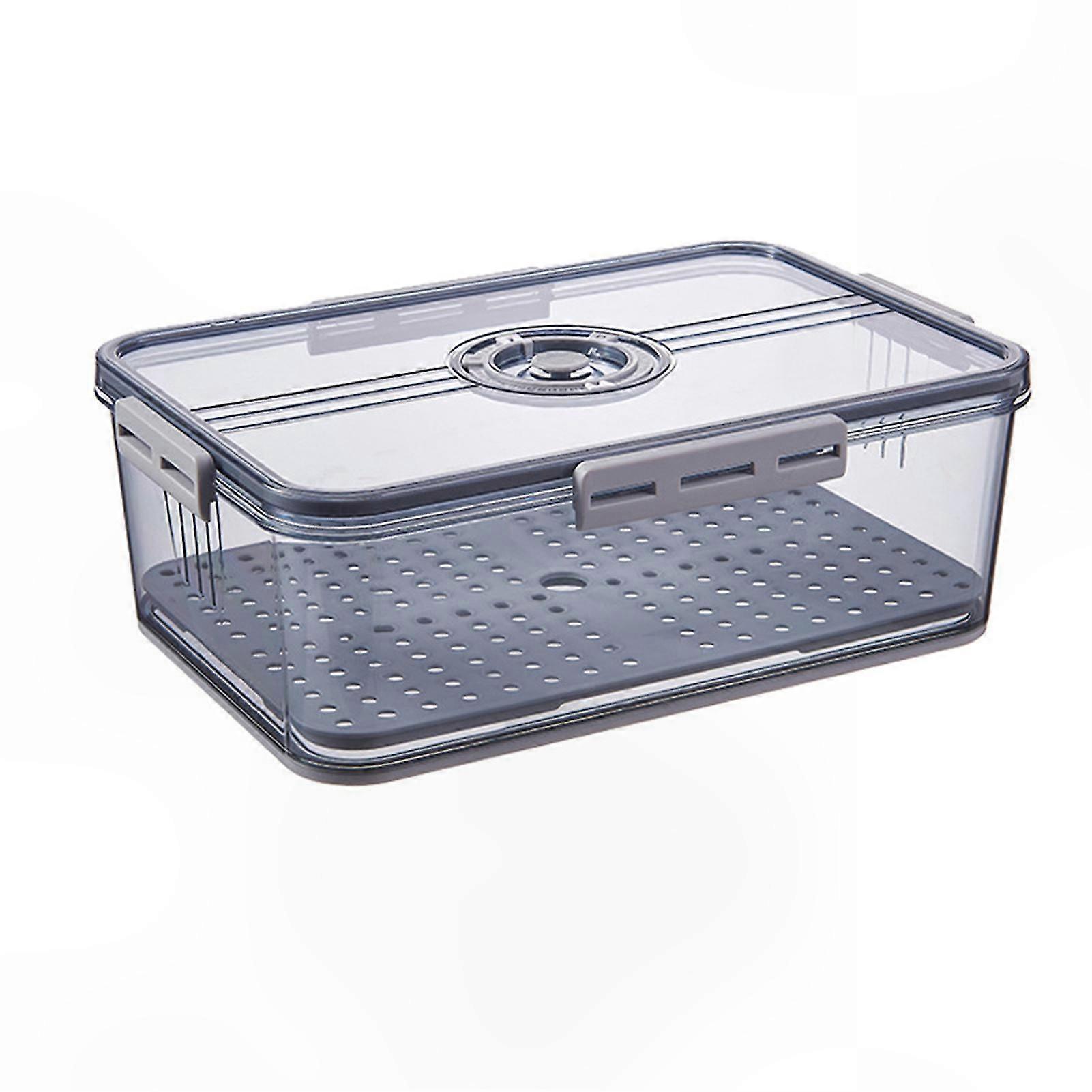 Stackable Storage Container with Drain Plate for Eggs, Fruits, and Food Organization