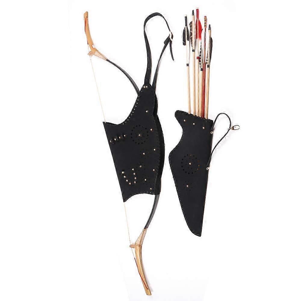 Traditional Shoulder Back Quiver Bow Archery Quiver Set Bow Bag And Quiver 2Piece Pack For Hunting And Target Shooting