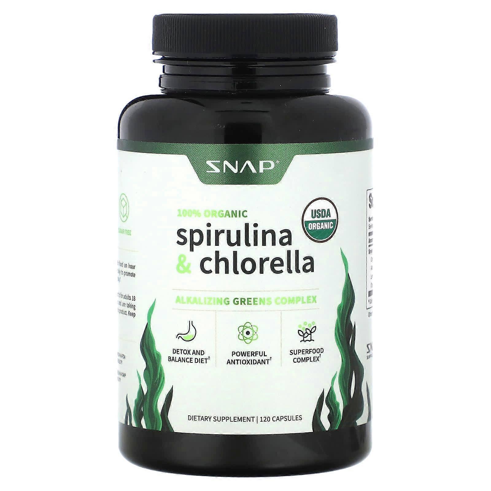 Organic Spirulina & Chlorella, 120 Capsules
