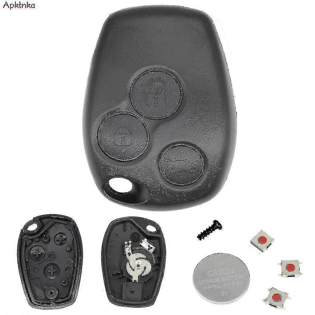 Replacement Shell For Remote Car Key, 3 Buttons Switch, Renault Master, Traffic, Modus, Oke, Goo3, Vivaro + Battery