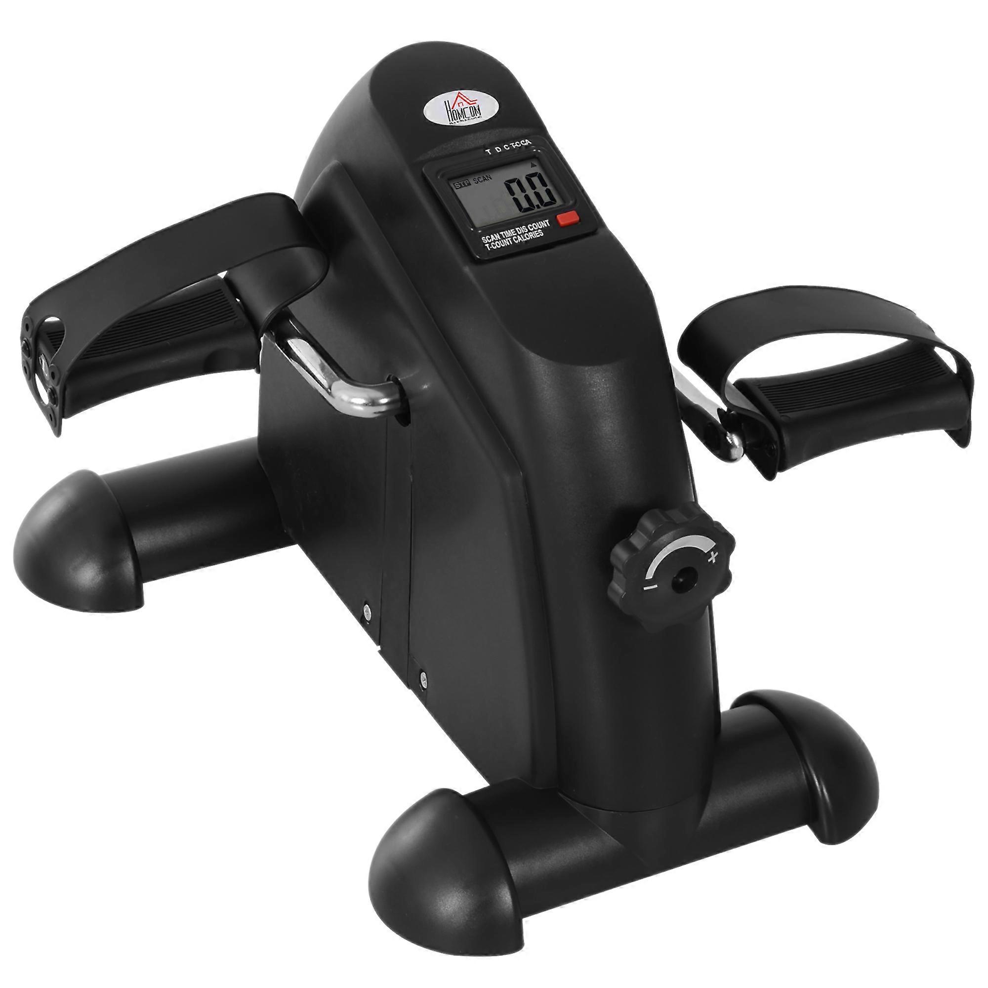 HOMCOM Mini Exercise Bike LCD Display Cast Iron Compact Black