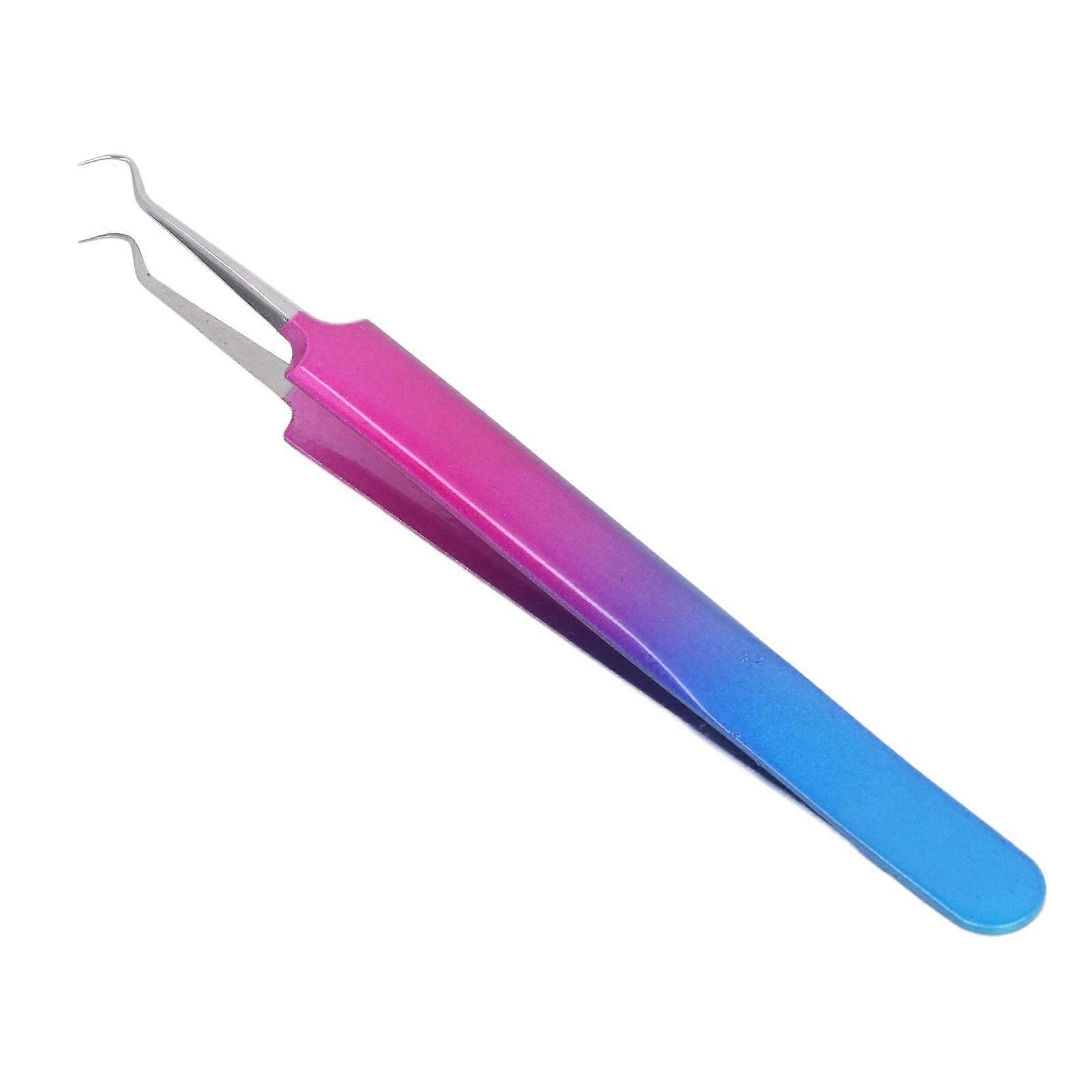 Curved Tip Blackhead Extractor Tweezer Stainless Steel Precise Blemishs Pimple Blackhead Removal Tool 