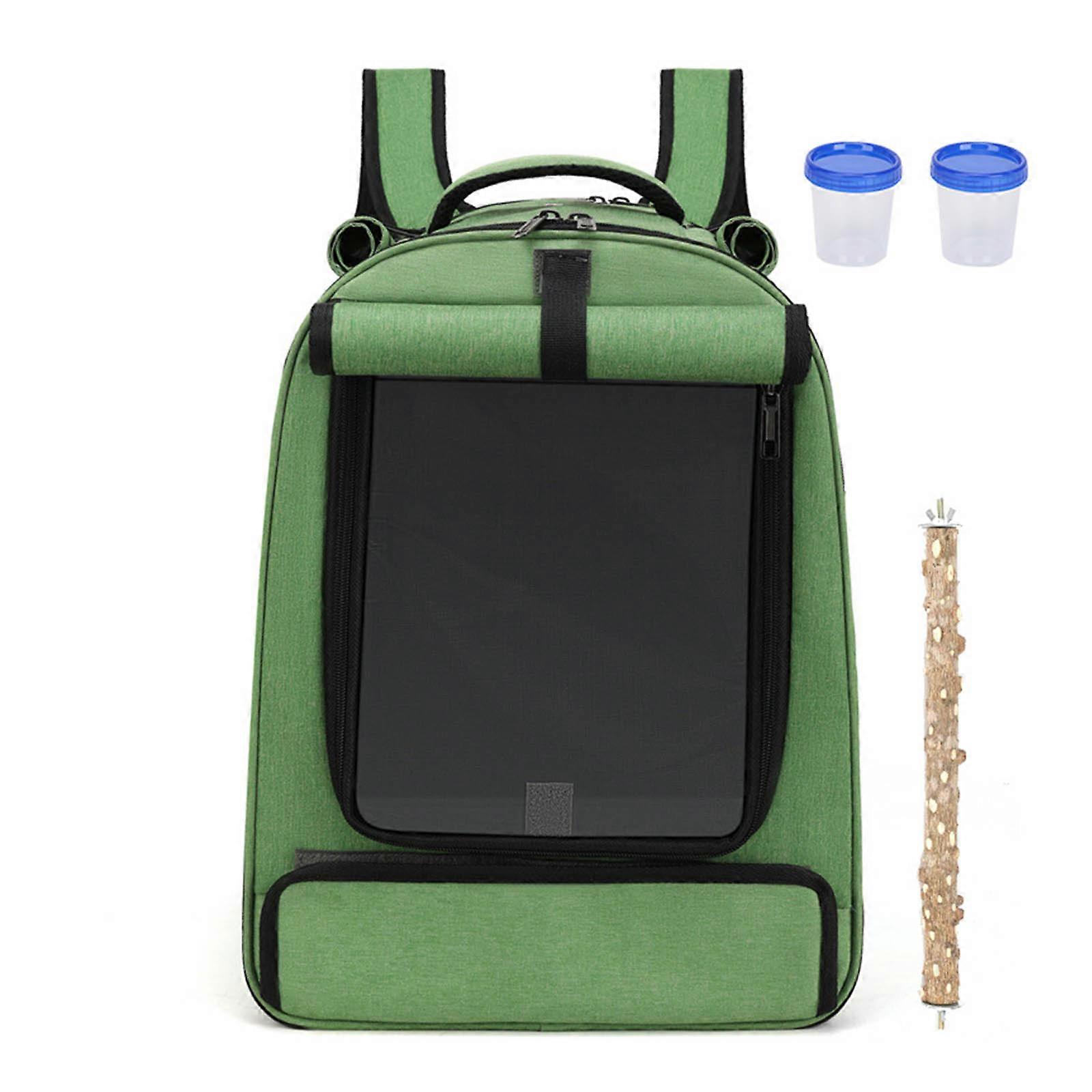 Ergonomic Bird Shipper Pack For Small Parrots Features Ventilated Plan Removable Feeding Tray Top Handle Multicolor