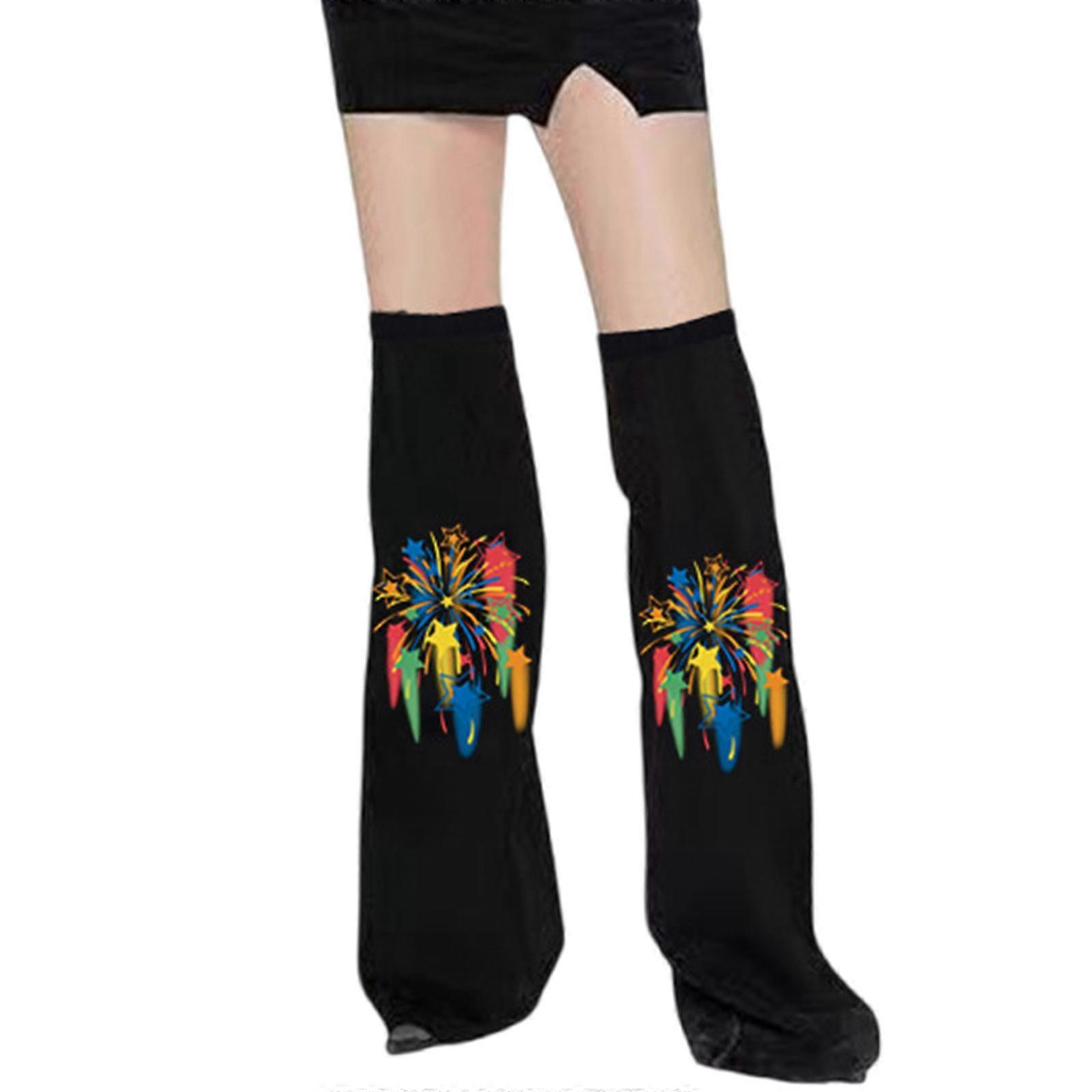 מחממי רגליים מתרחבים לנשים ונערות מחממי רגליים מגניבים מתוקים פאנק גרבי רגל ארוכה כיסויי רגליים אופנה בגדי רחוב מתנות צבעוניות