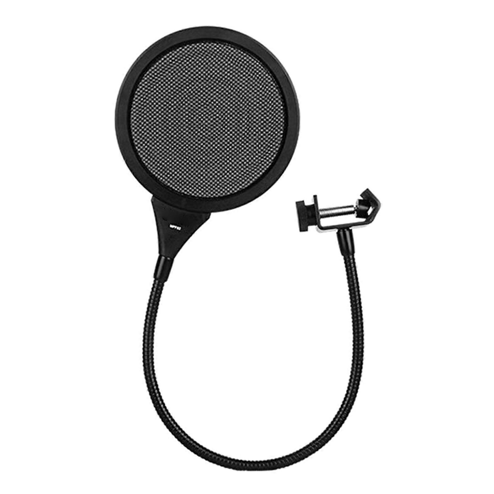 Double Layer Metal Ripples Microphone Popping Screen Microphone Sponge Foam Cover Windscreen for Vocal Performances Multicolor