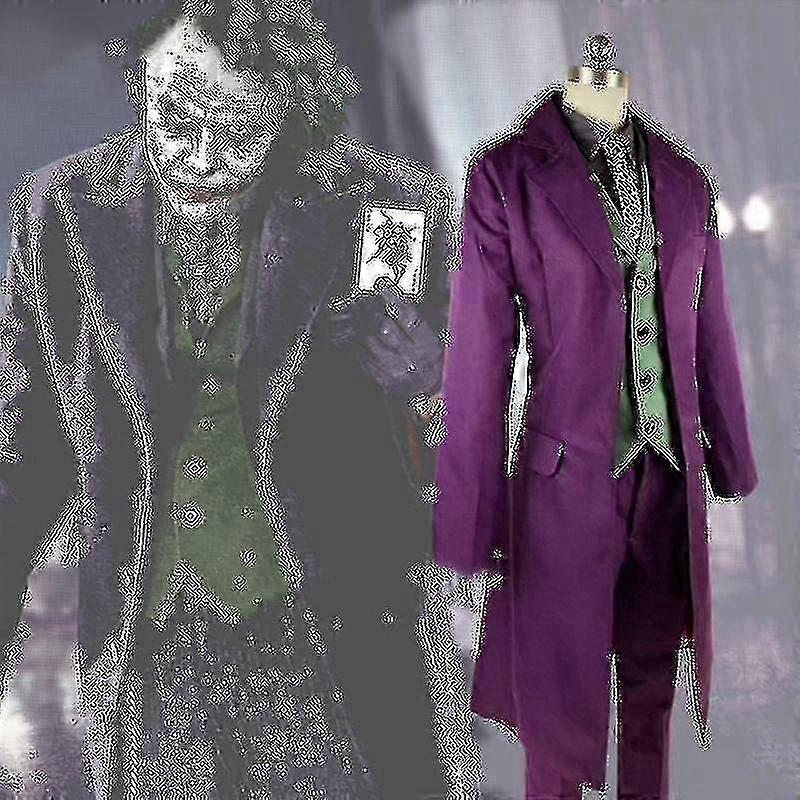 ヒース・レジャー コスプレスーツ ハロウィン メンズムービー ダークナイト ジョーカー コスチューム パープルジャケット フルセット