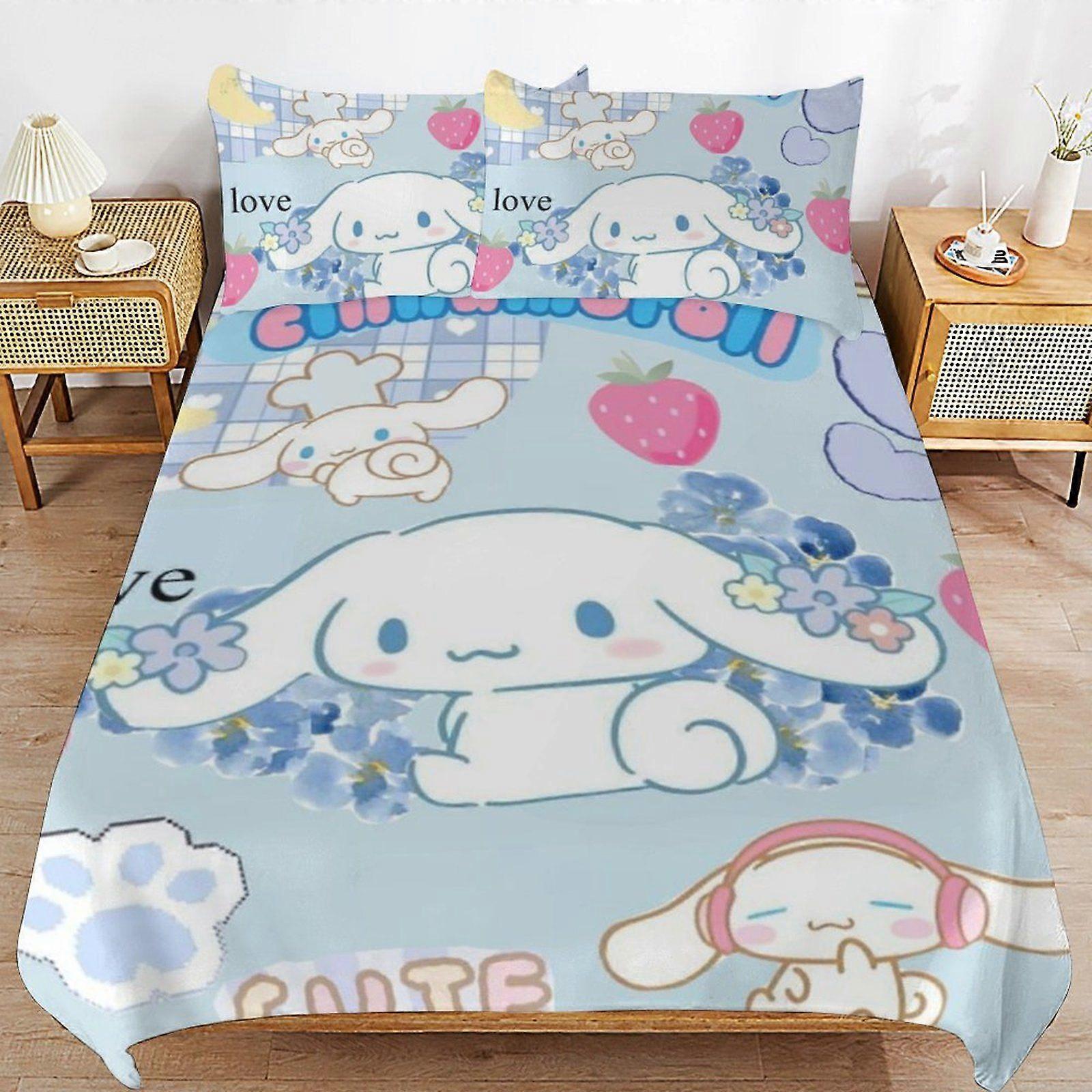 A61 CINNAMOROLL Soft and Durable Hypoallergenic Sleep Upgrade Zipper Closure Duvet Cover Sets for Relaxation N61