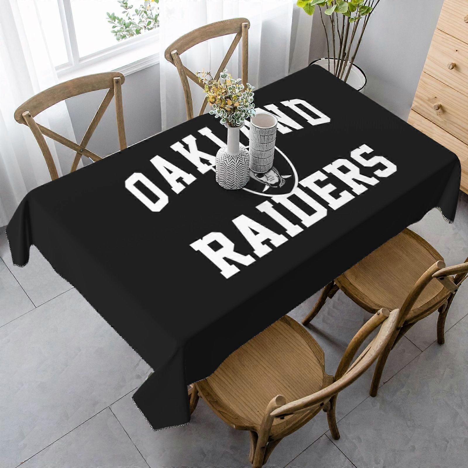 Raiders Rectangular Tablecloth for Indoor Outdoor Use, Compatible with Wedding Buffet, Thanksgiving, Christmas, Picnic, Reusable & Wrinkle Resistant
