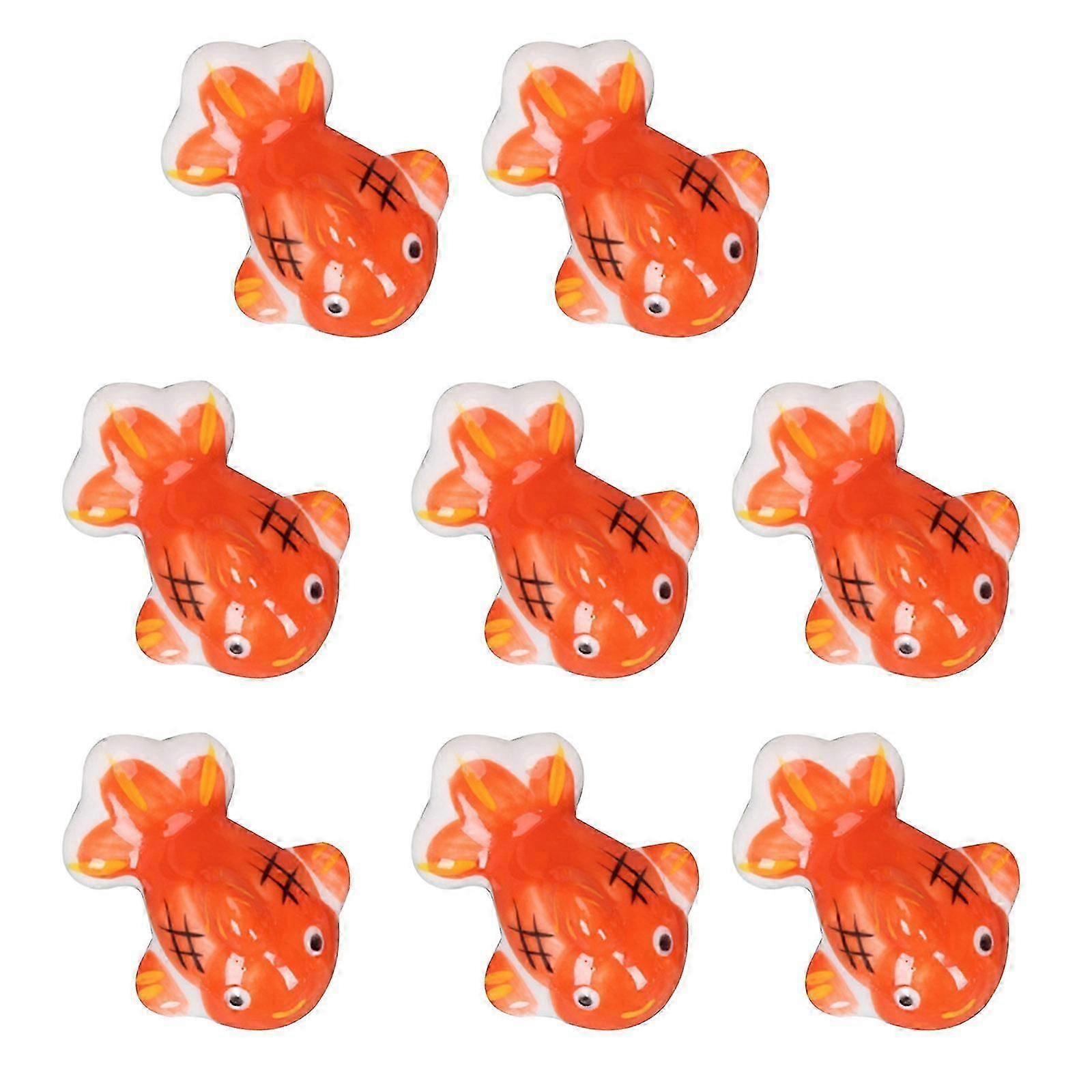 8x Elegant Ceramic Chopstick Stand Fish Chopstick Rest Organizers Shelf Table Ceramic Spoon Holder Table Decors Craft Red Myi