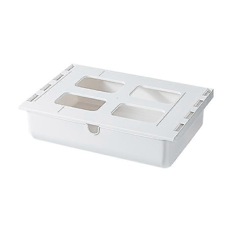 Under Desk Drawer Organizer, Self Adhesive Hidden Drawer Box, Self Adhesive Drawer Organizer(white)
