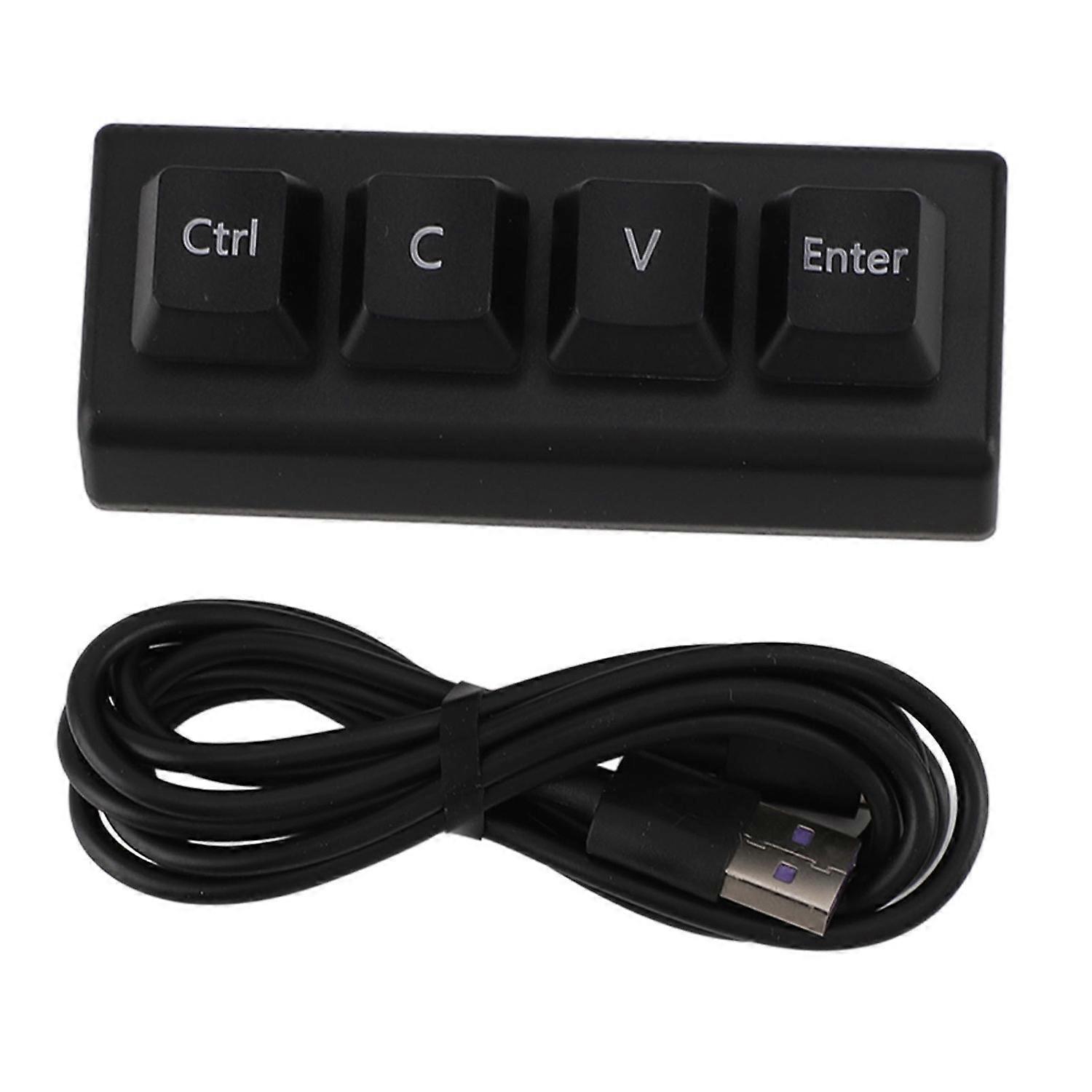 Programmable Keypad 4 Keys Support NKRO Red Switch Ctrl C V Enter Mini Mechanical Keypad for Gaming 