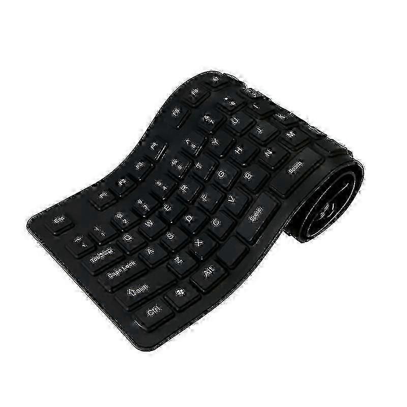 Silicone Flexible Foldable USB Keyboard with Silent Keys, Waterproof Dustproof Design for Laptop PC Desktop - 108 Keys