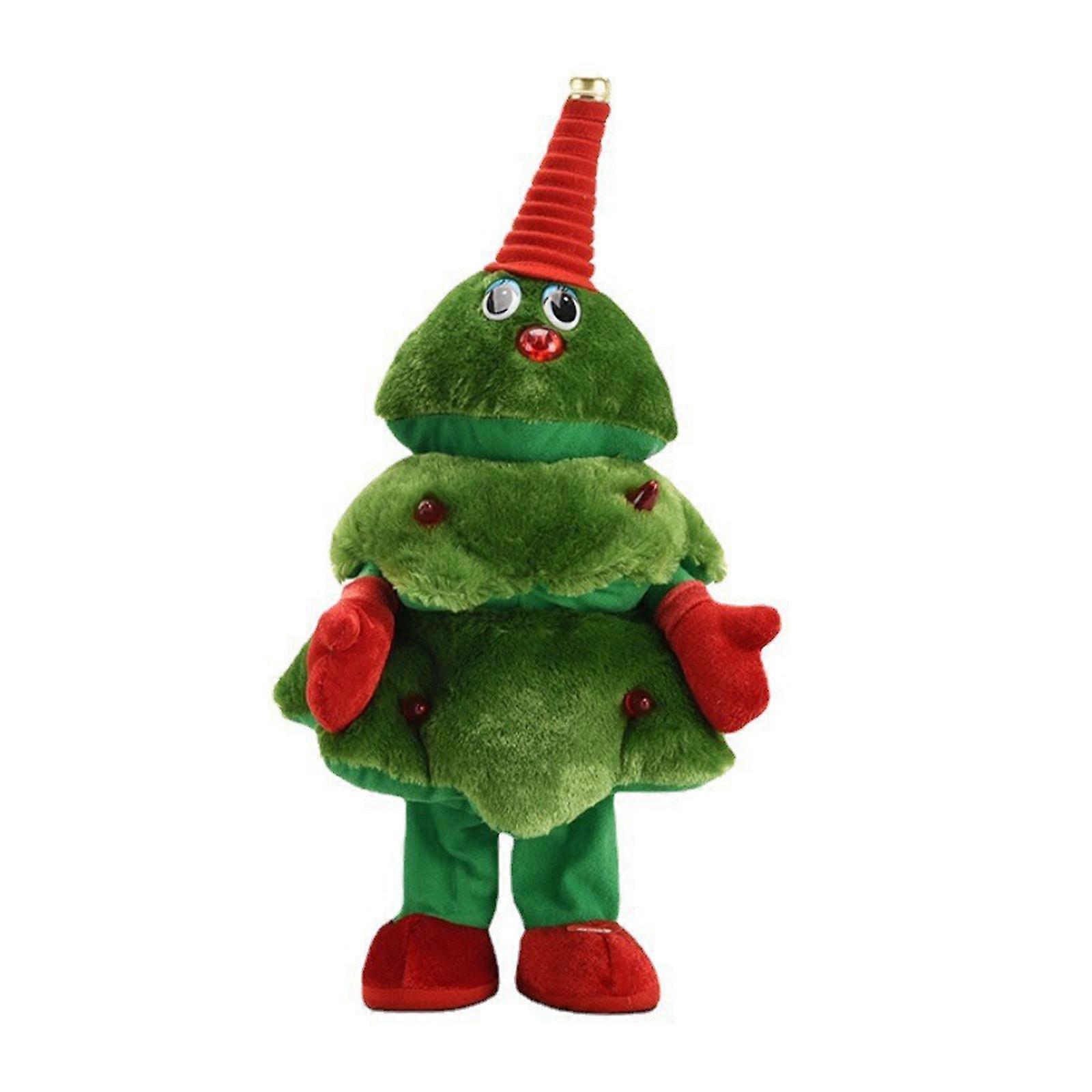 Animated Christmas Tree Plush Decorations Intelligent Touch Control Singing Dancing Feature PP Cotton Toy Multicolor