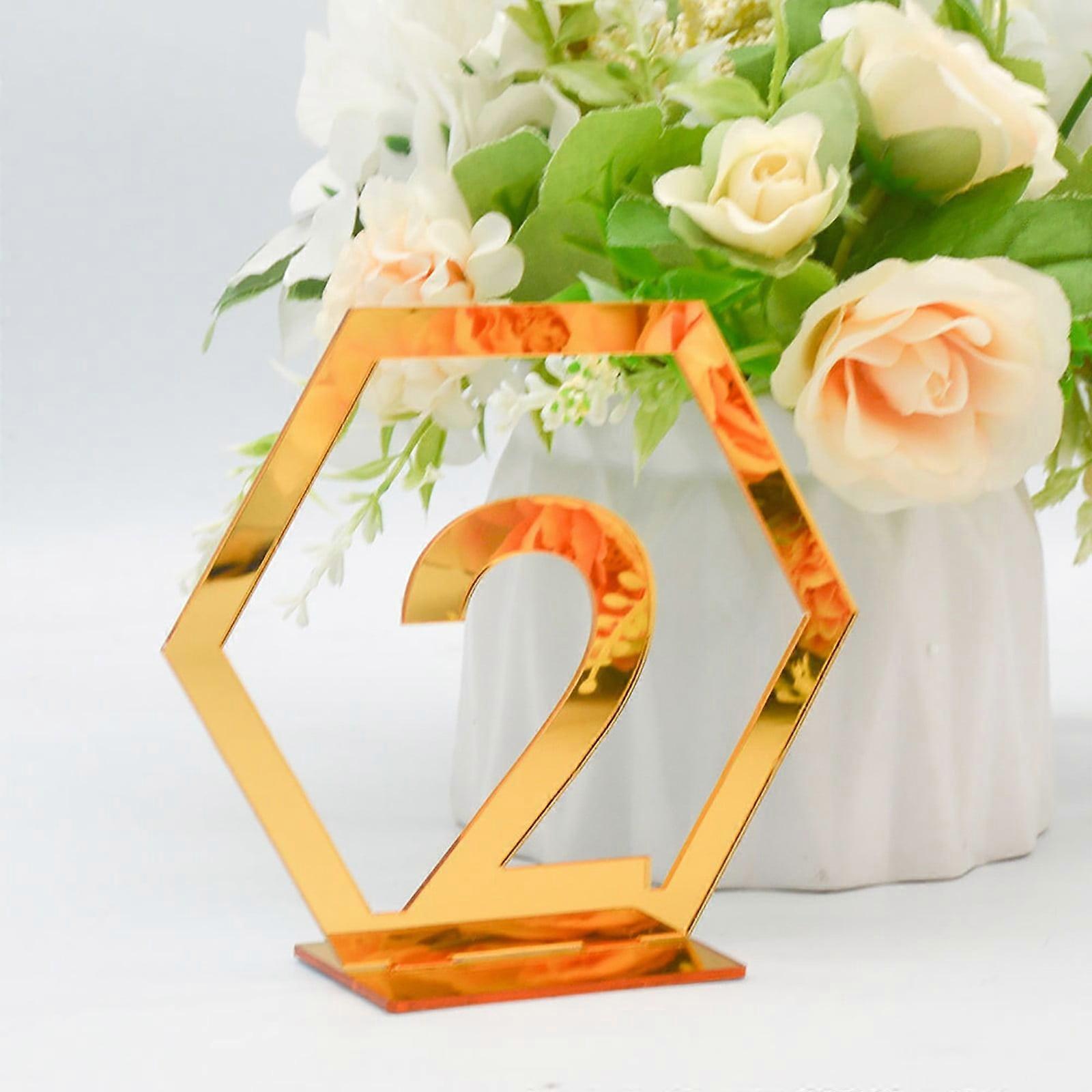 XIUH Digital Table Number Plate Three Dimensionals Gold And Acrylic Wedding Digital Table Number Card Table Seat Card Table Ornaments (B)