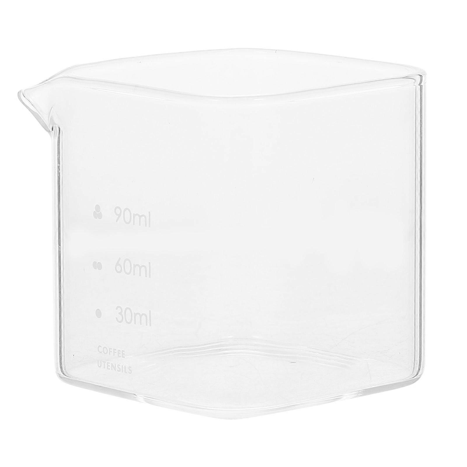 Coffee Measuring Cup Glass for Creamer Serving Transparent Latte Pitcher