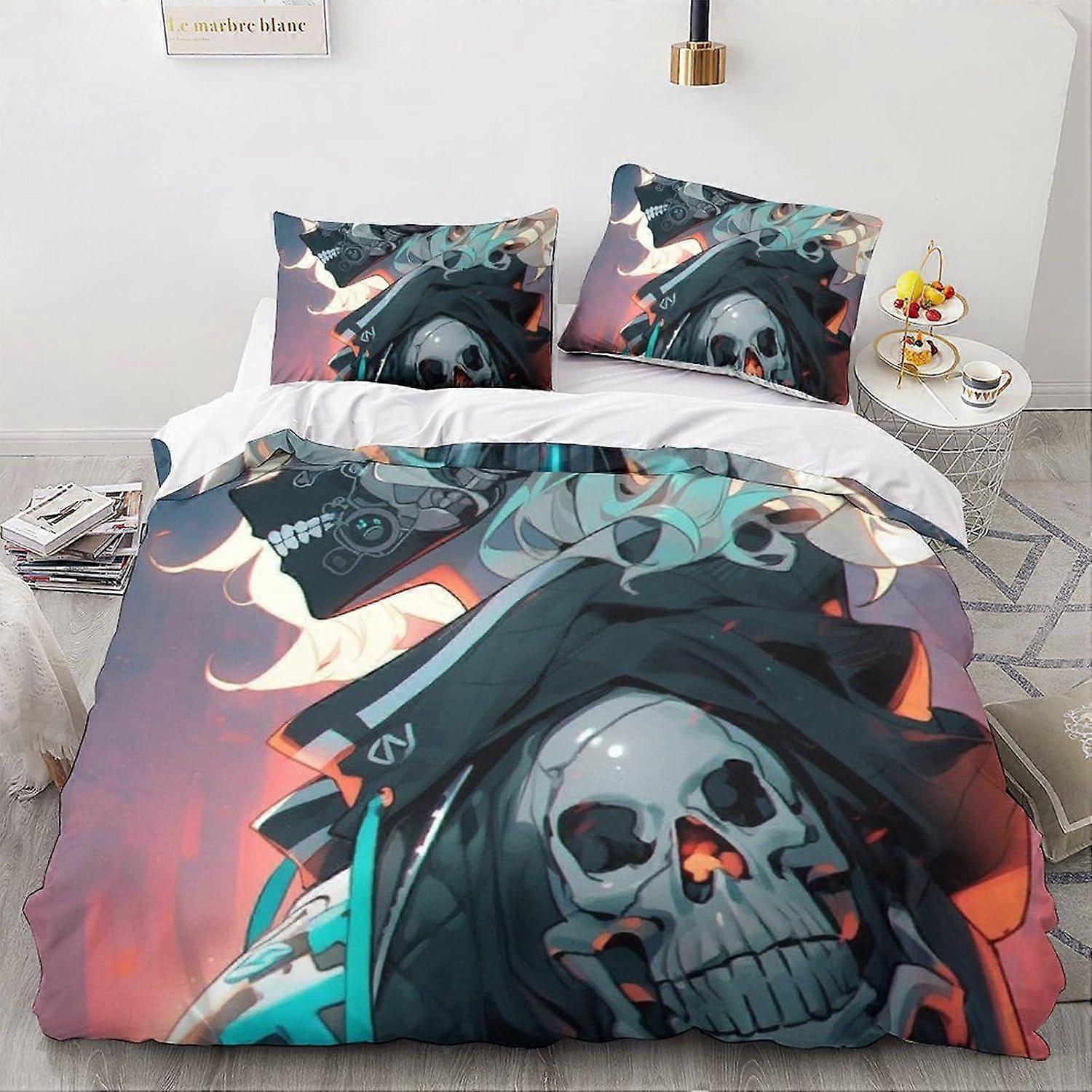 LikeEj الرسوم المتحركة والمانغاس غطاء لحاف طقم ، 3D الخيال الطباعة تحت عنوان مجموعة الفراش ، لينة ستوكات أنيمي مجموعة الفراش للمراهقين 3 قطع ، لديكور المنزل