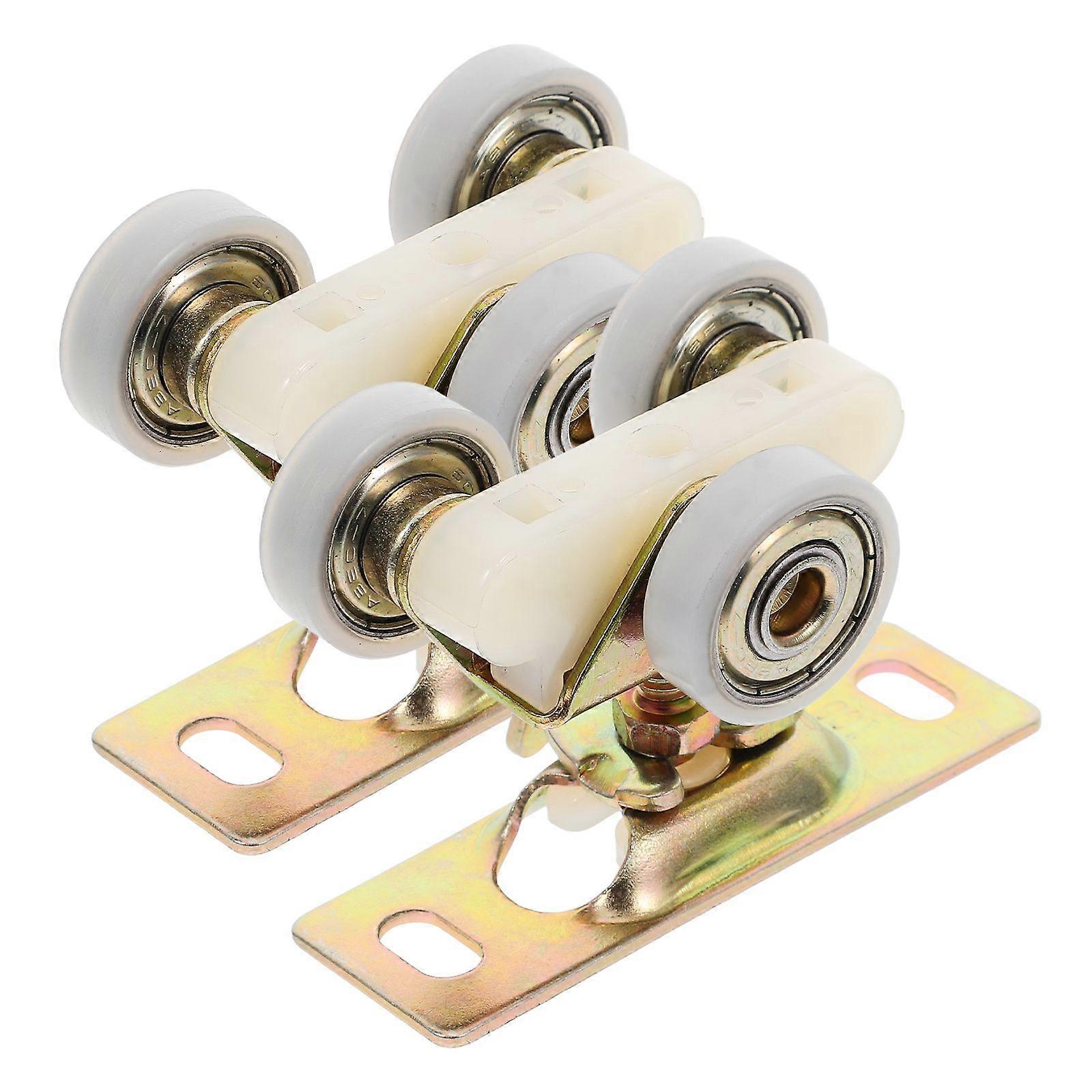 2Pcs Door Roller Three Bearing Roller Assembly Window Door Roller Replacement