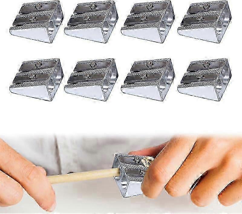 Metal Pencil Sharpener, Handheld Mini Pencil Sharpener for Colored Graphite Pencils, Double Hole Pencil Sharpener for School Office
