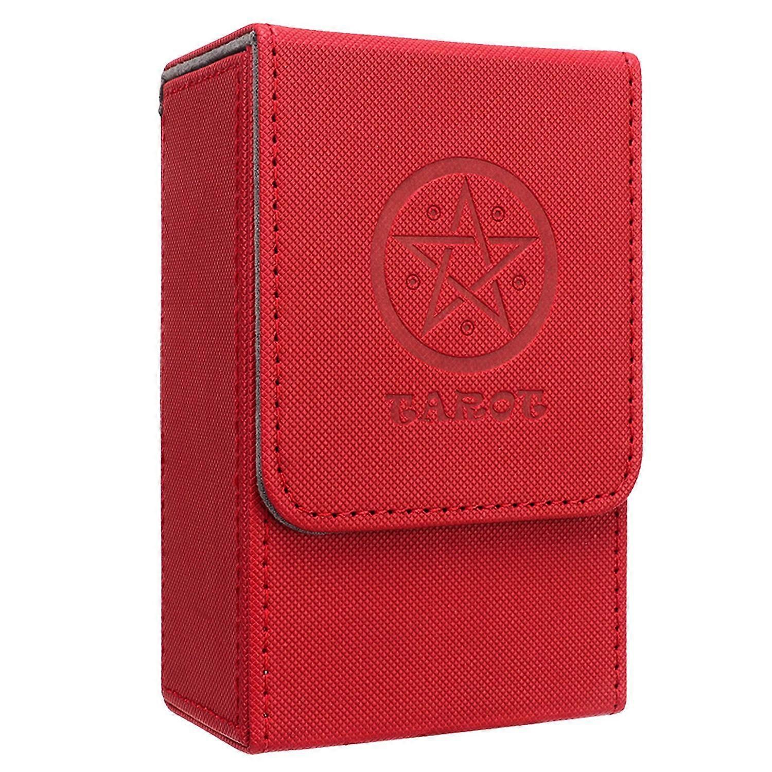 Tarot Storage Box with Sun Moon Design Large Size PU Leather Tarot Card Box for Universal Standard S