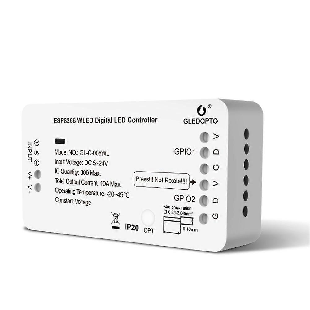 GLEDOPTO ESP32 WLED LED Controller Smart Dimmer 800IC Segmented Color Funtion for RGBWS2811/2812B/2813 WIFI Strip Lights