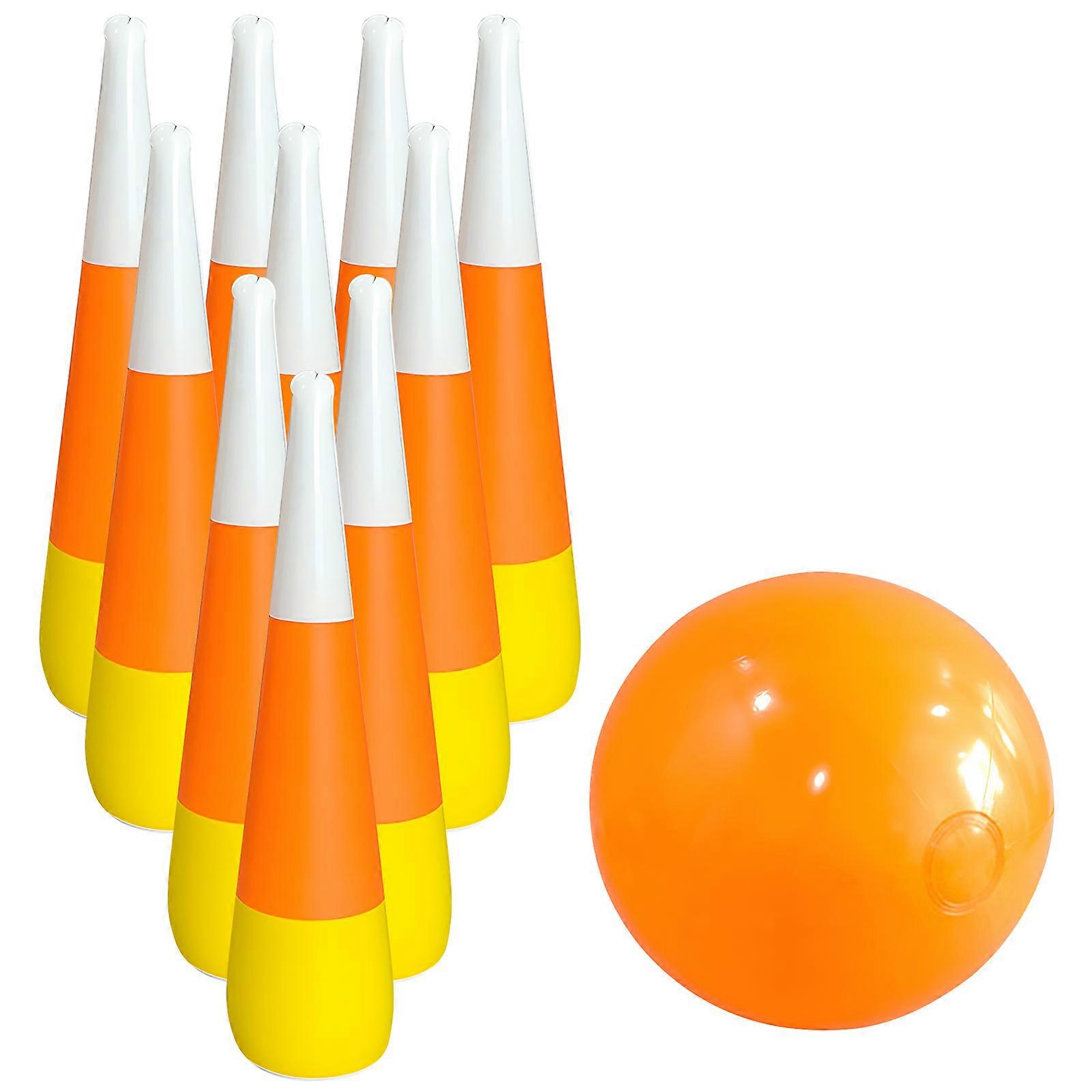Environmental Friendly Thickened PVC Inflatable Bowling Game 10 Candy Screws Themed Party Materials Inside Use Multicolor