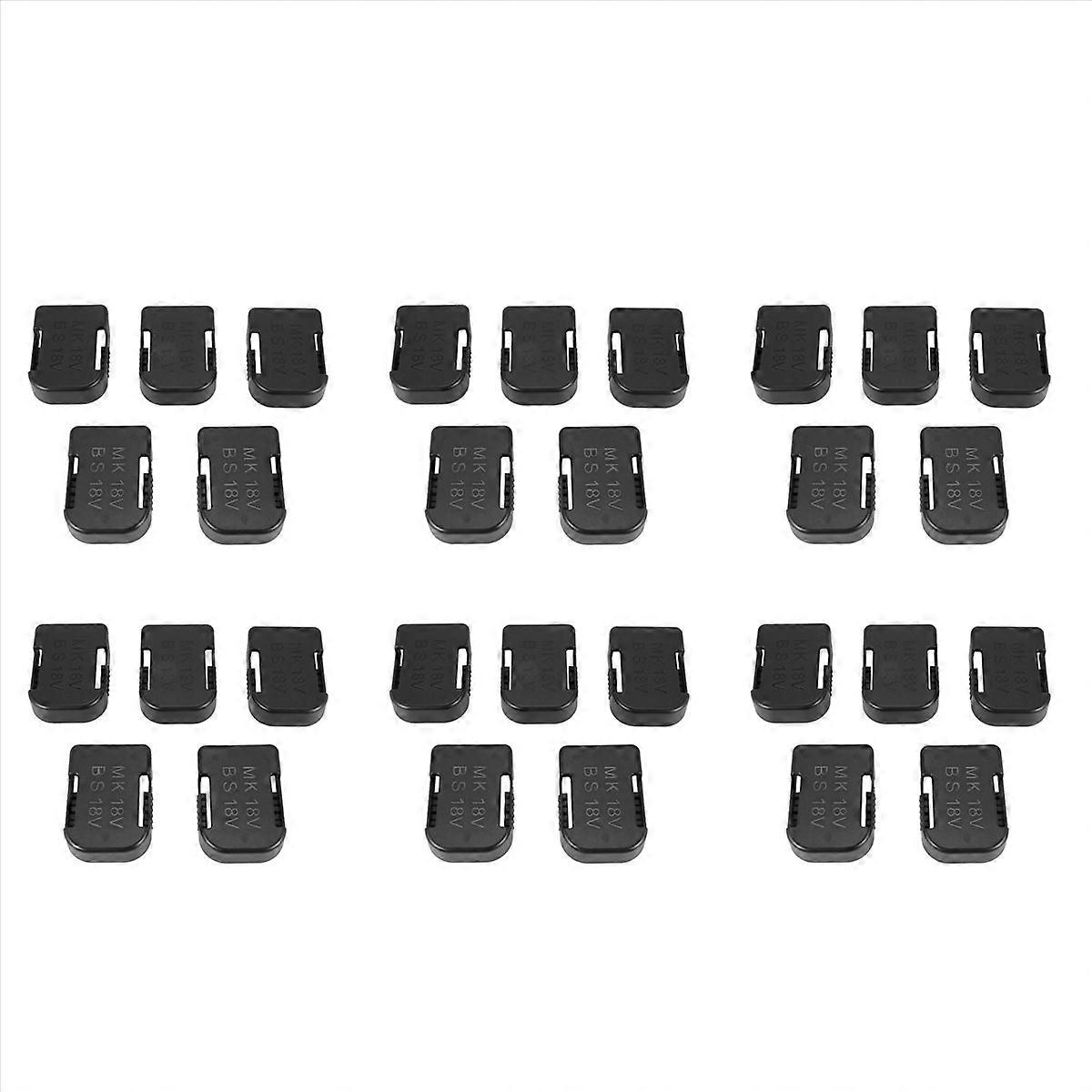 30Pcs Battery Storage Rack Battery Holder Case for 18V Fixing Devices(Black)