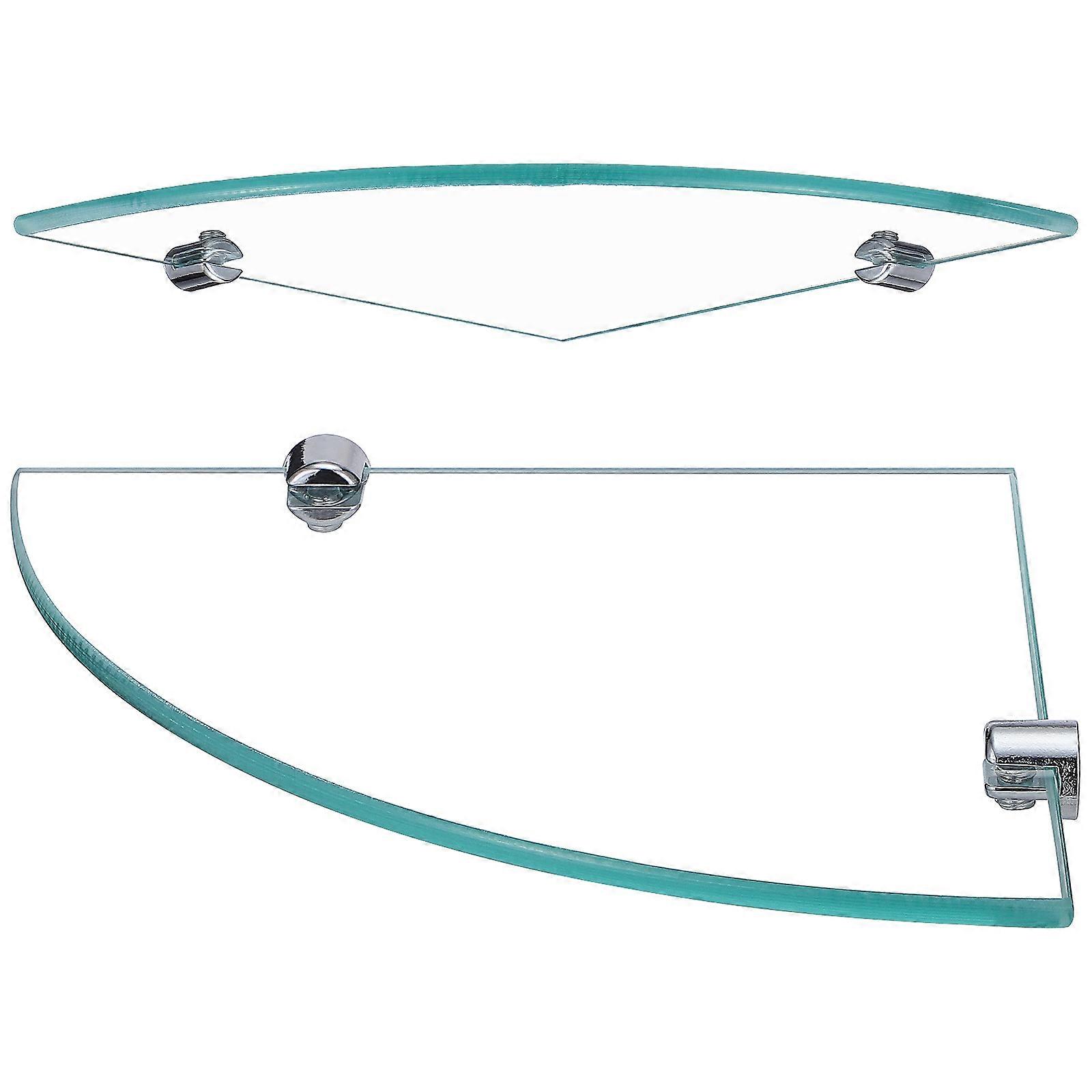 Glass Corner Shower Shelf for Storage 4Pcs Bathroom Wall Mount