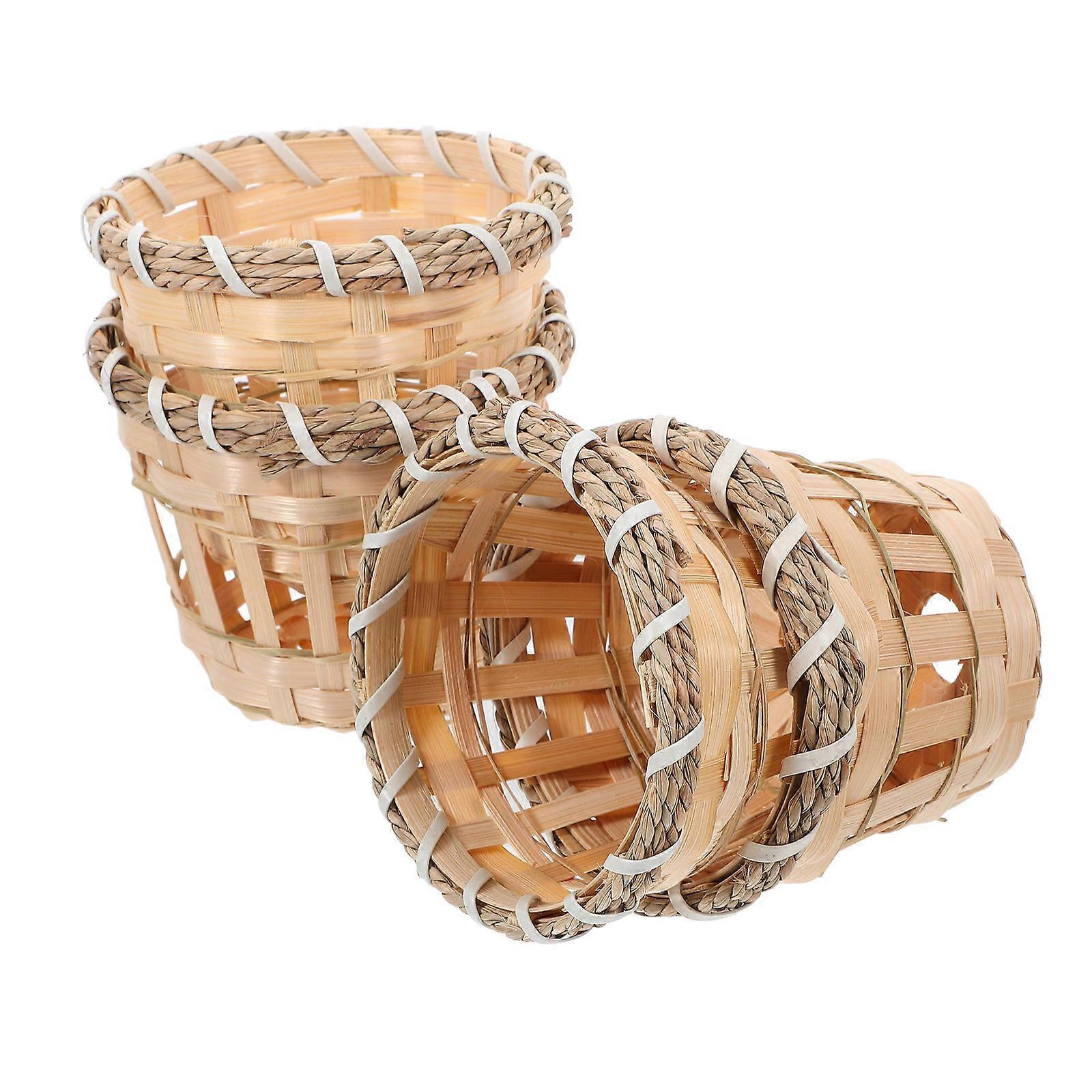 Woven Bamboo Mini Lampshade for Home Use 4Pcs Small Lamp Cover