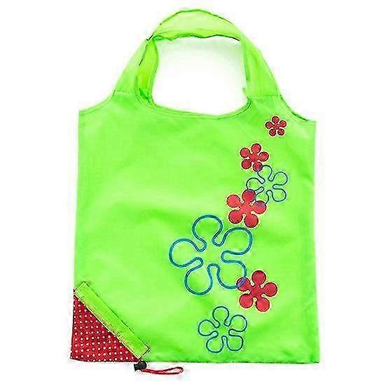 Reusable Foldable Tote Bag for Shopping, Portable Strawberry Print Handbag