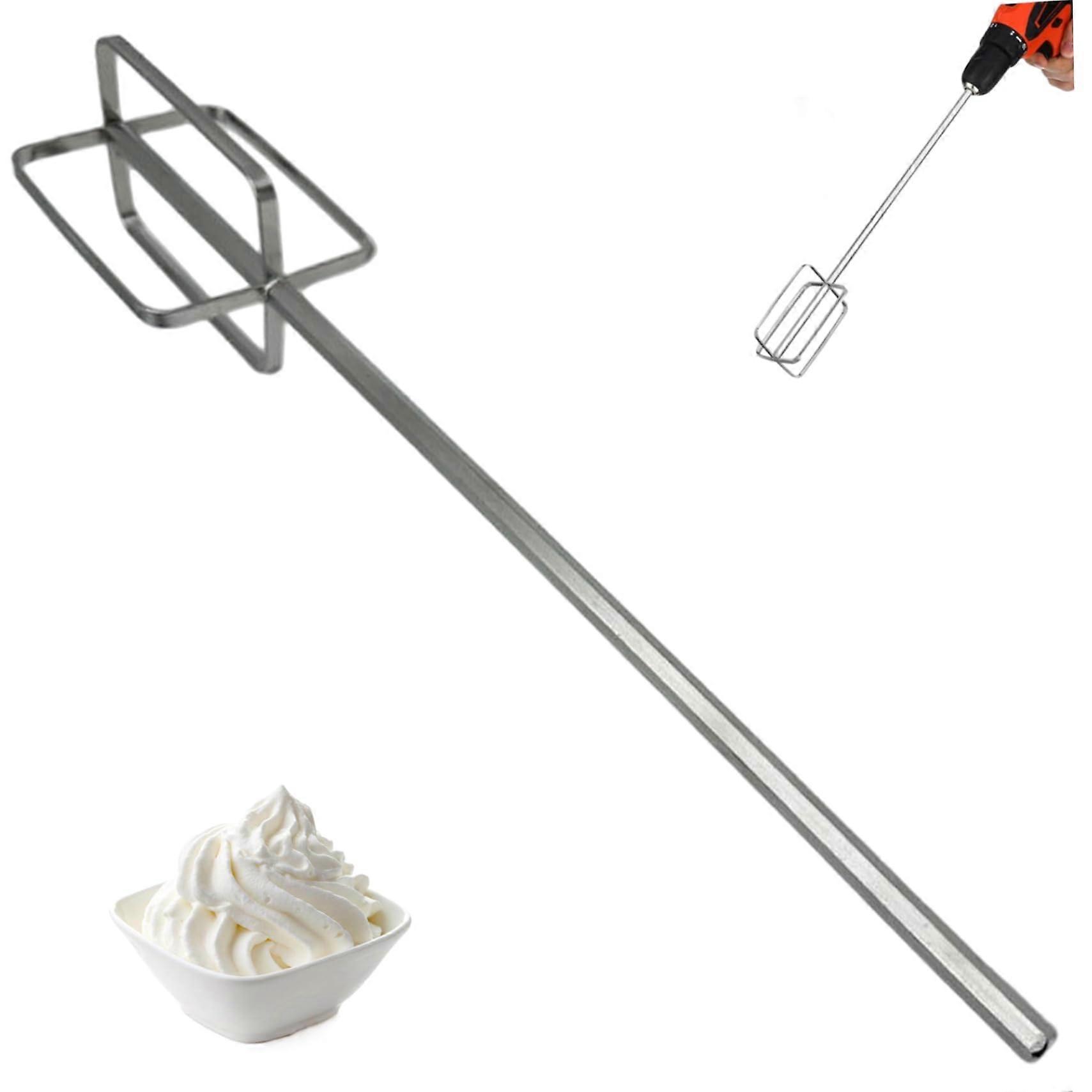 Drill Mixer Attachment Stainless Steel Whisk Extended Length for Meat Paste Kitchen and Construction