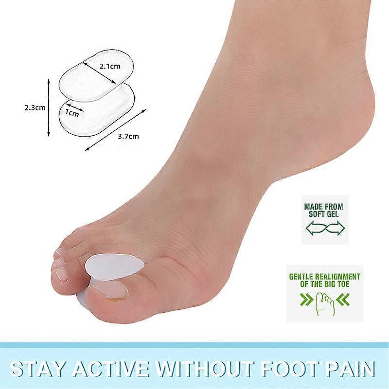 Pexmen 2/4Pcs Bunion Pads Toe Separator Spacer Bunion Corrector Gel Orthotics for Callcomes Corns Crooked and Overlapping Toes