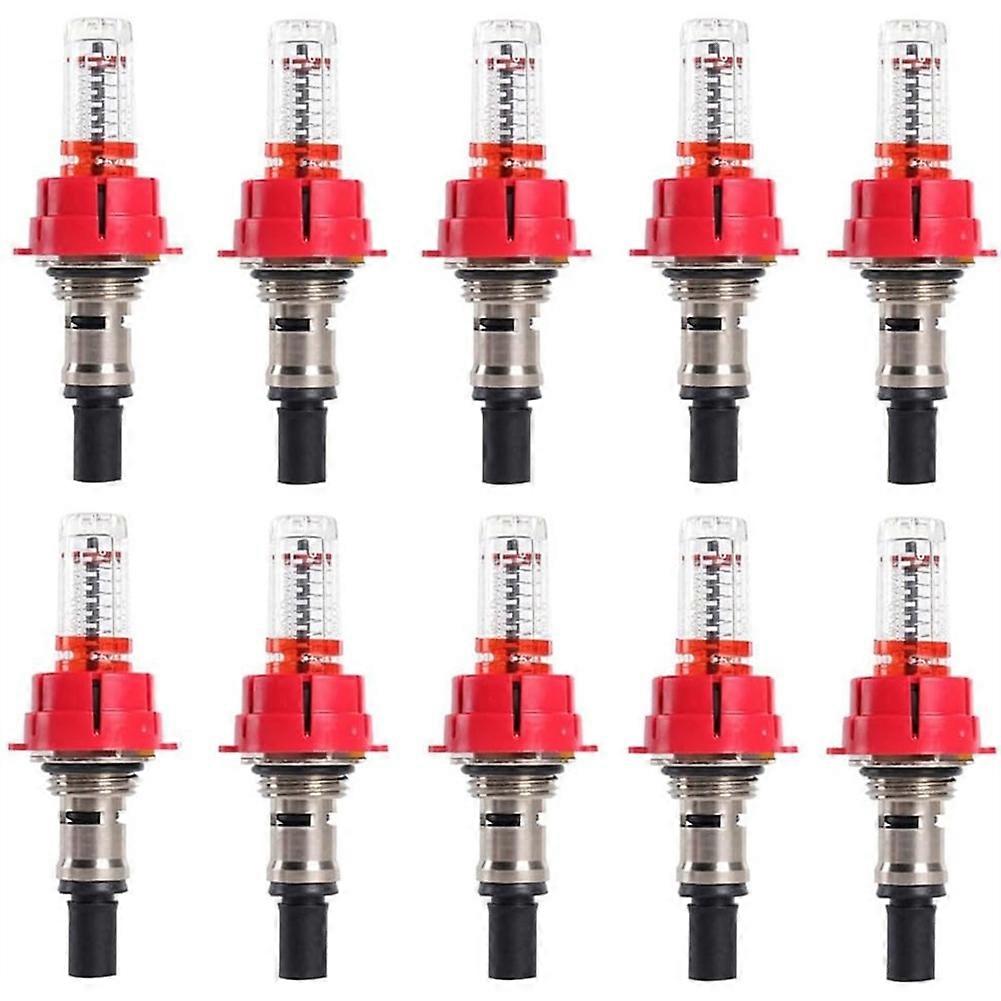 10 Pcs Underfloor Heating Manifold Flow Meter, Visual Flow Monitoring Regulator for Underfloor Heating Systems(1/2)