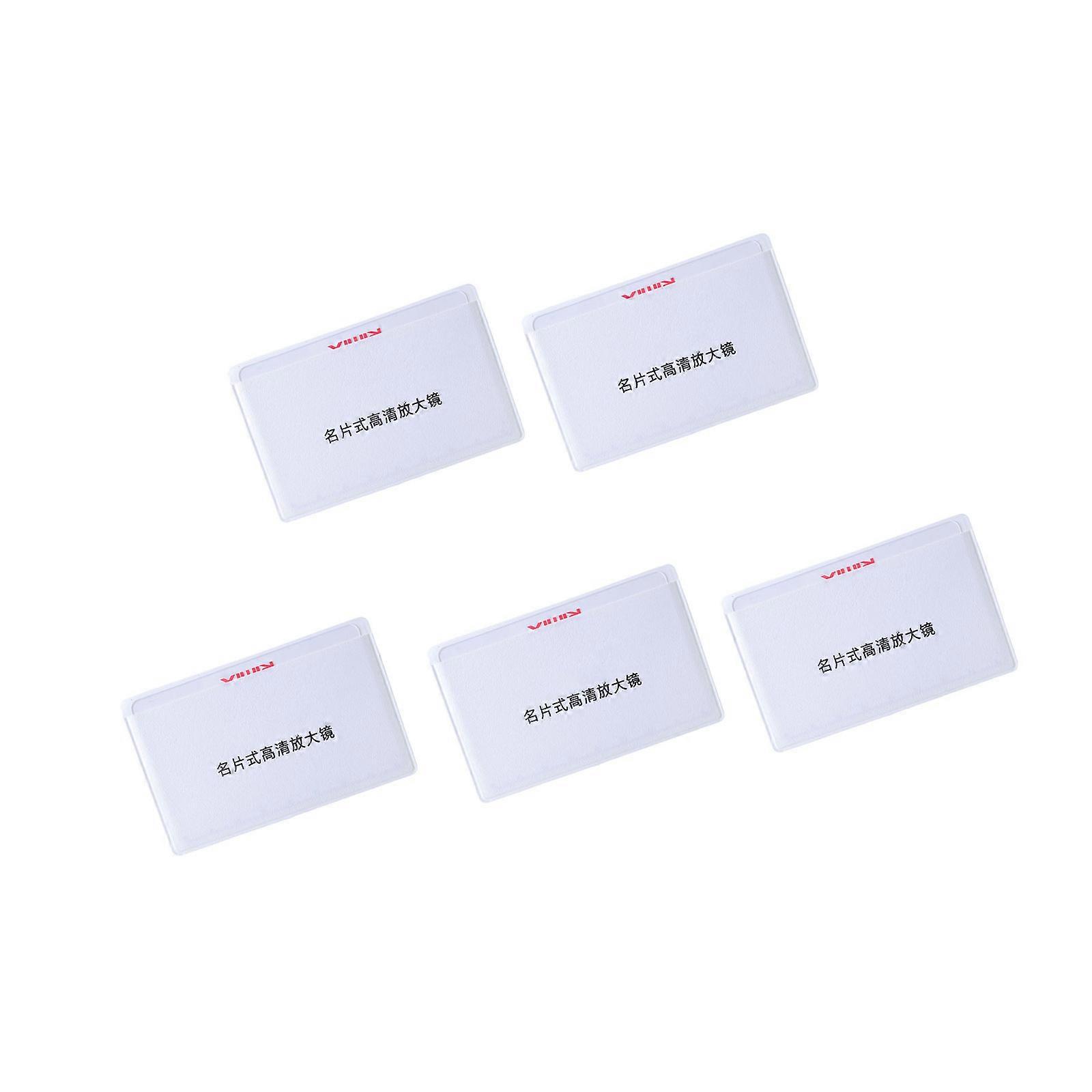 5Pcs 3x Magnifier for Reading Credit Card Size Pocket Magnifier Magnifying Cards for Wallet Portable Magnifier for Read  White
