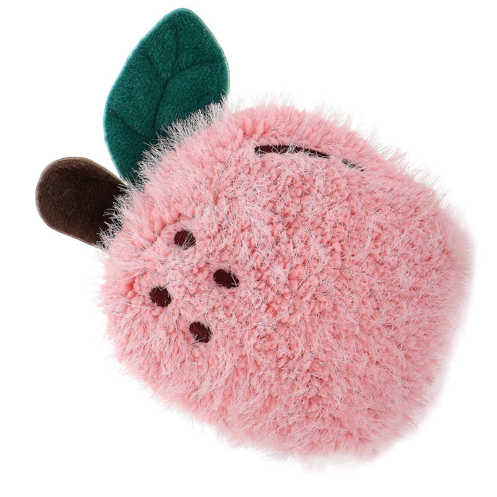 Cute Plush Apple Brooch for Decor Pink Soft Accessory Pin