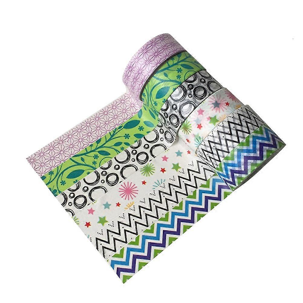 12 Rolls Simple Washi Paper Tapes Suitable For Stationery And Gift Packaging Multi Color Geometric Pattern Decorative Adhesive