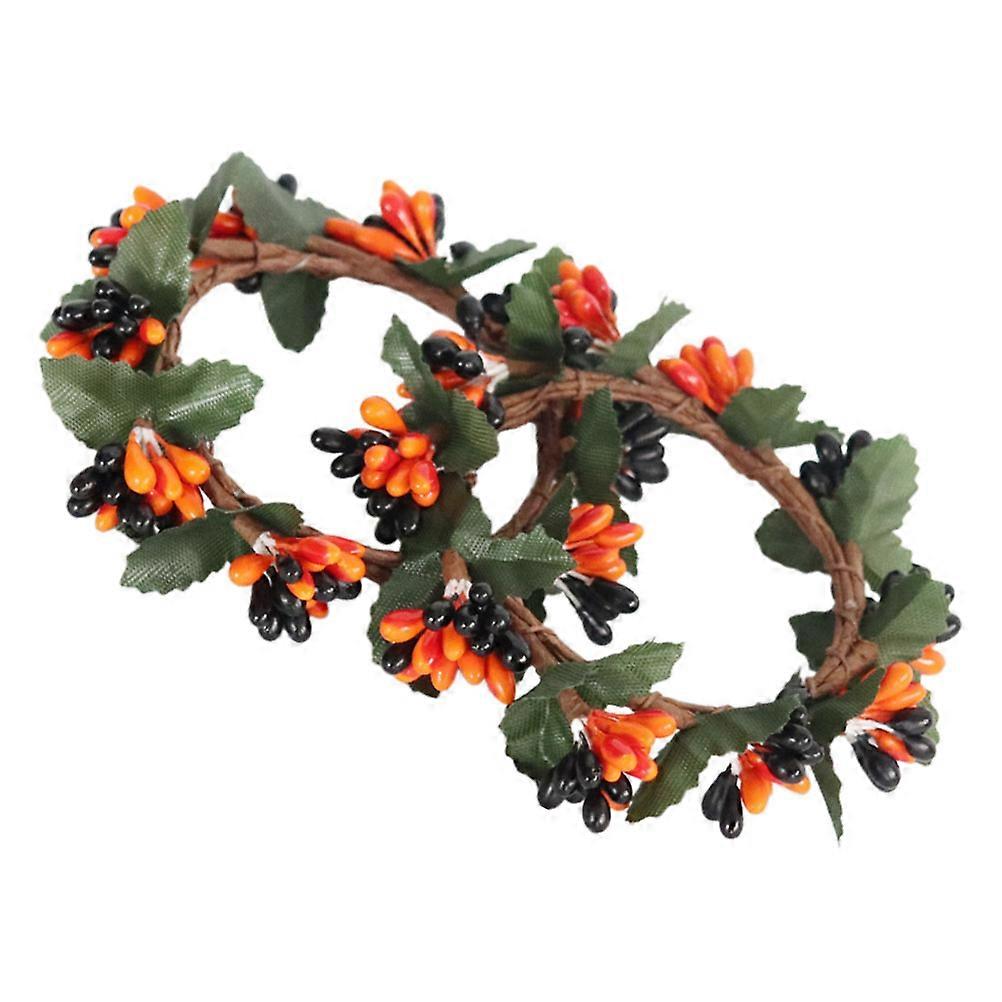 Spring Decoration Candle Rings Wreaths for Easter 10Pcs Artificial Berry