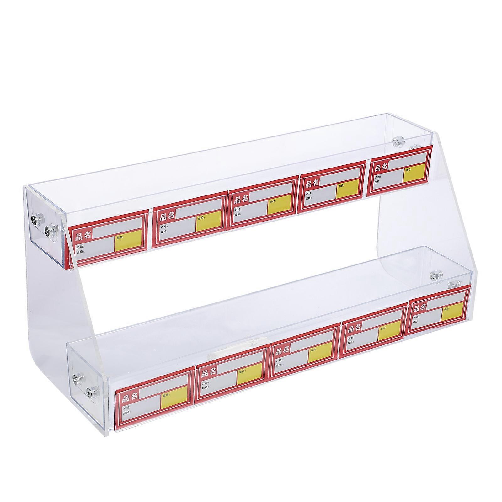 Transparent Display Rack Durable 2-Layer Holder for Shop 3Sets